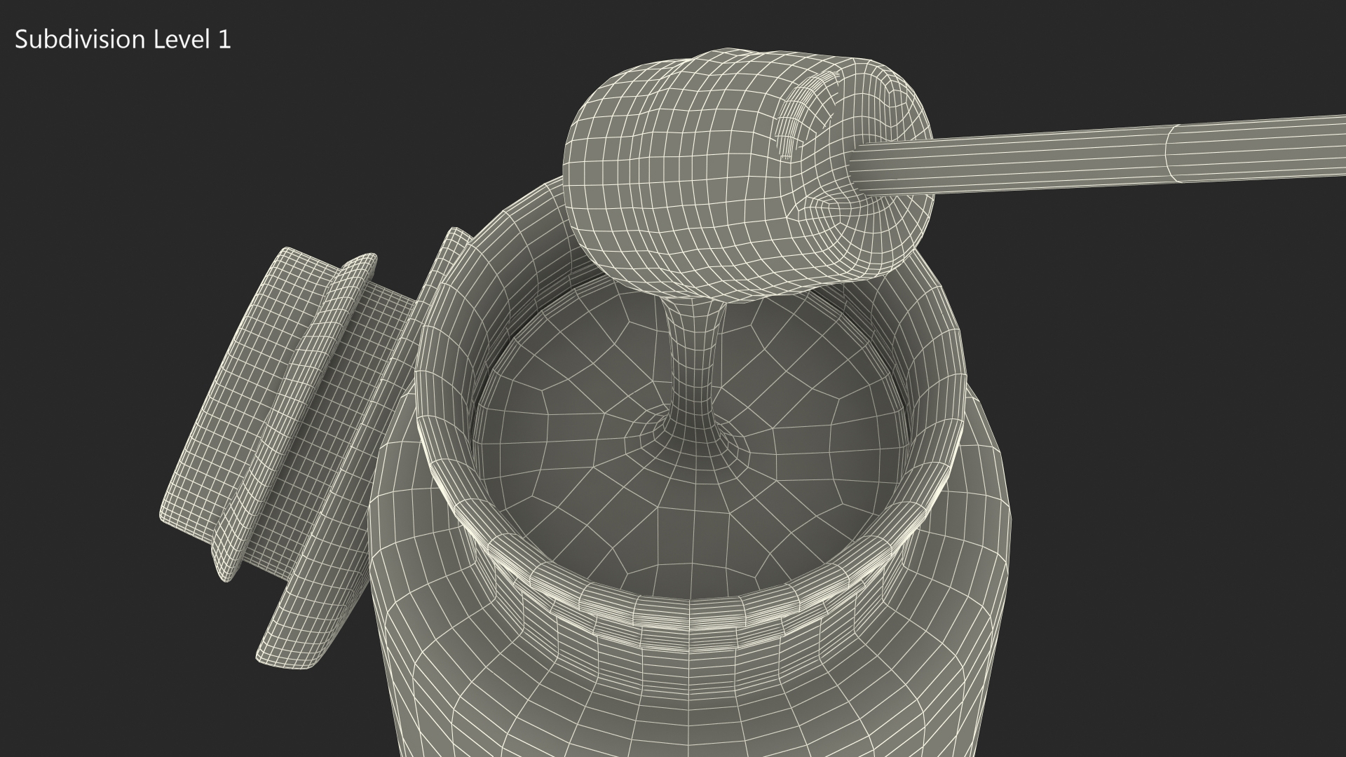 3D Honey Bottle witrh Honey Drizzler model