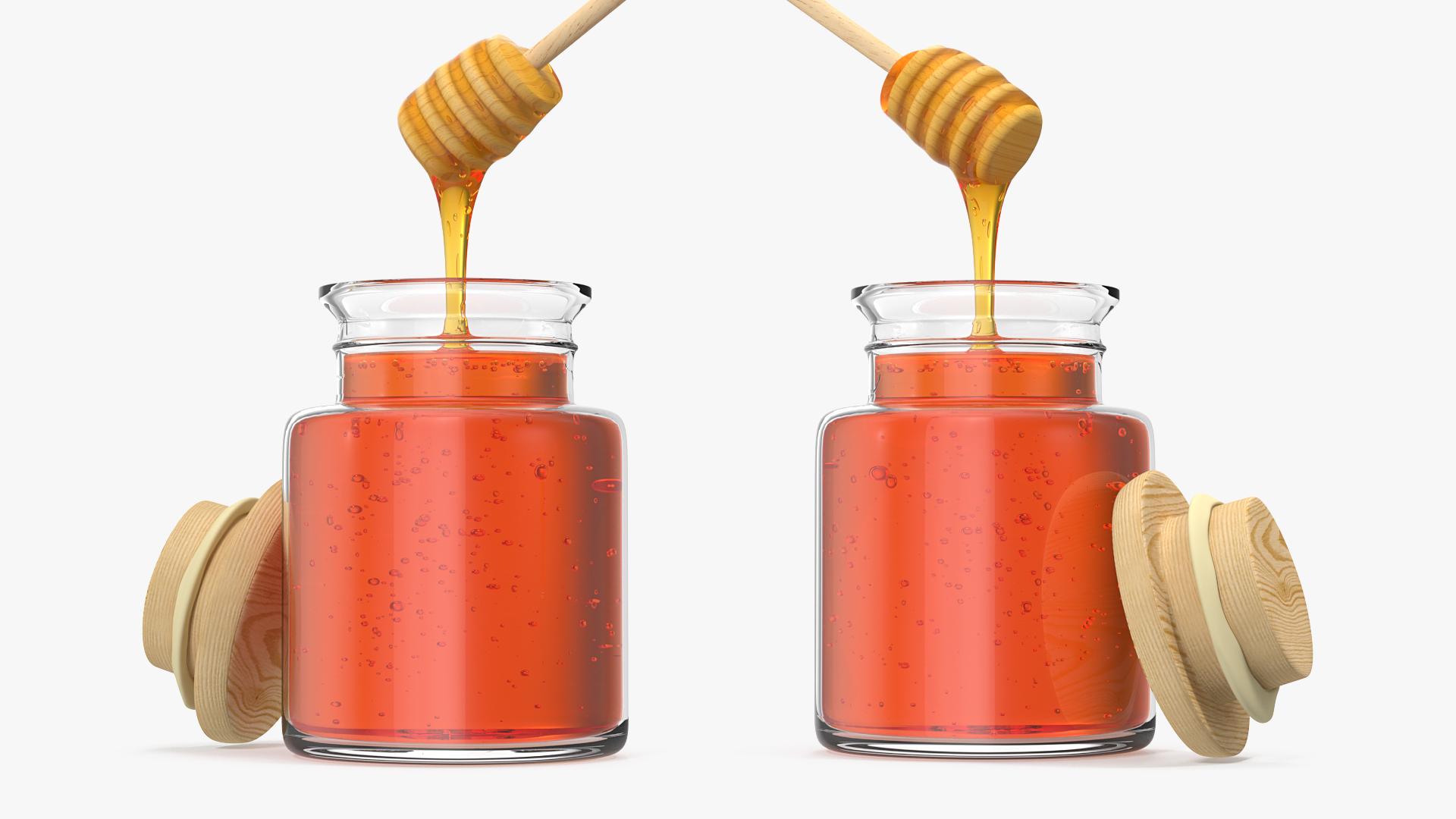 3D Honey Bottle witrh Honey Drizzler model