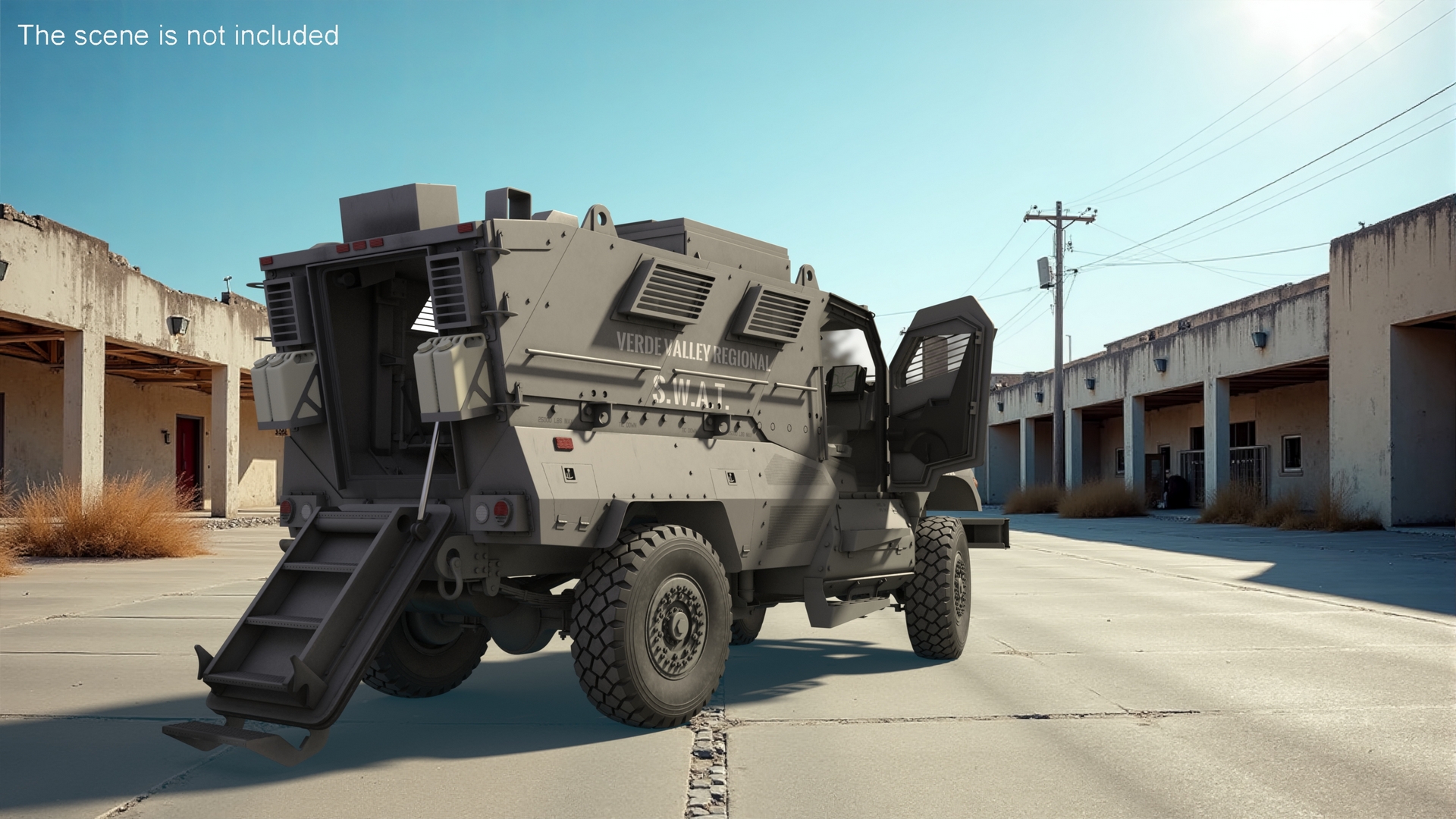 3D Police SWAT Armored Vehicle Grey Rigged for Maya model