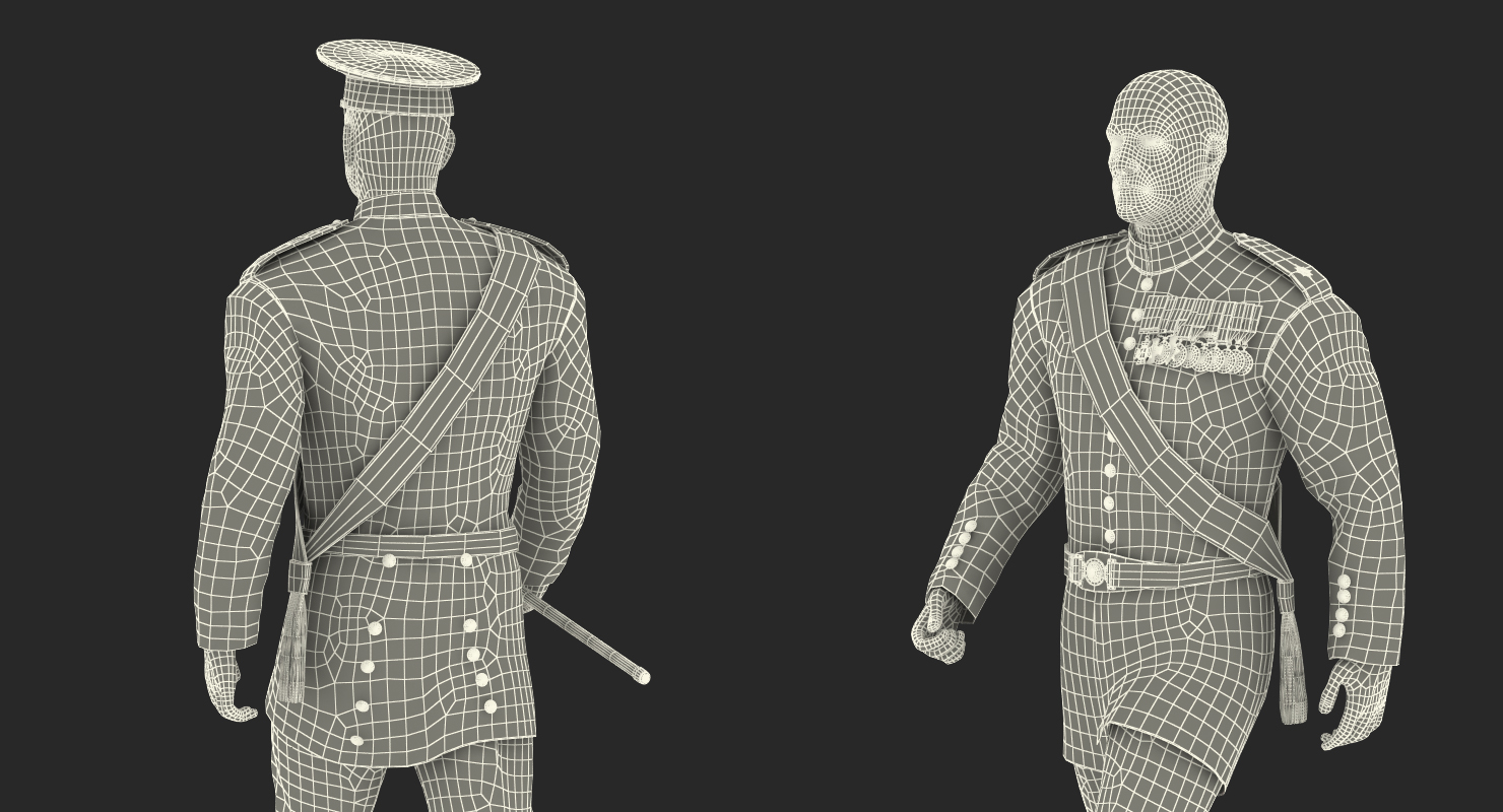 3D Irish Guard Sergeant Walking model