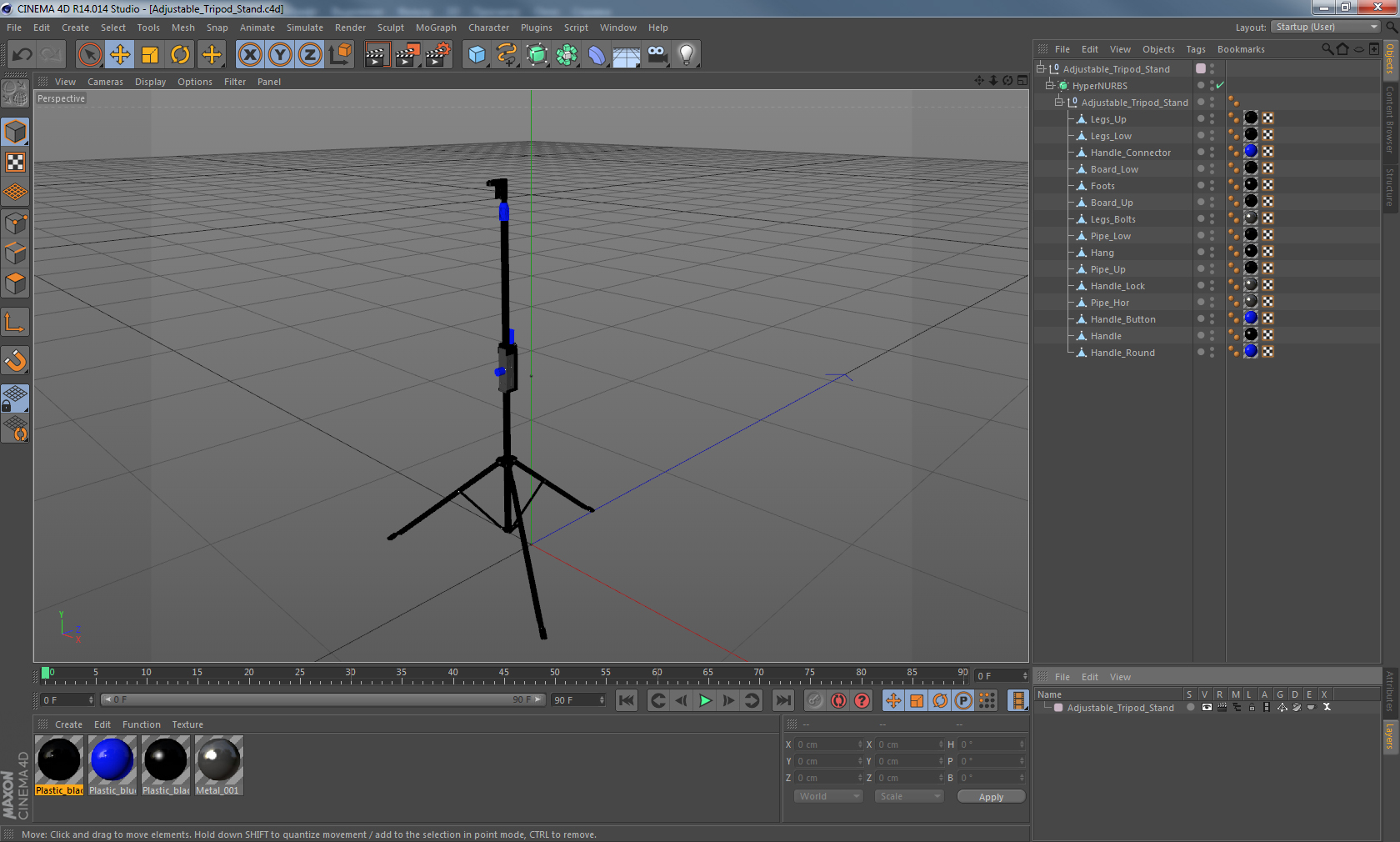 3D Adjustable Tripod Stand model