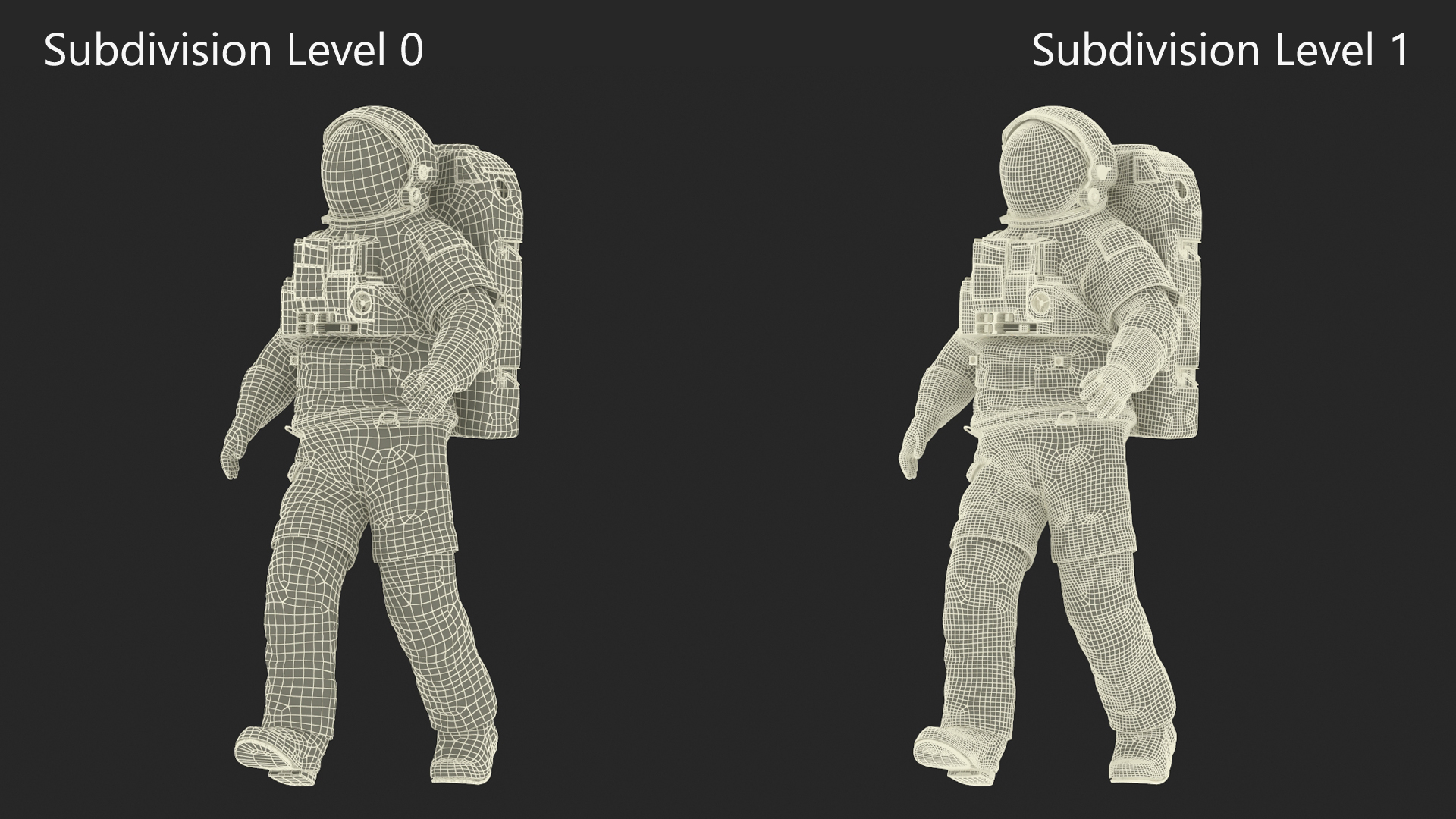 Astronaut Spacesuit with Portable Life Support System Rigged for Maya 3D model
