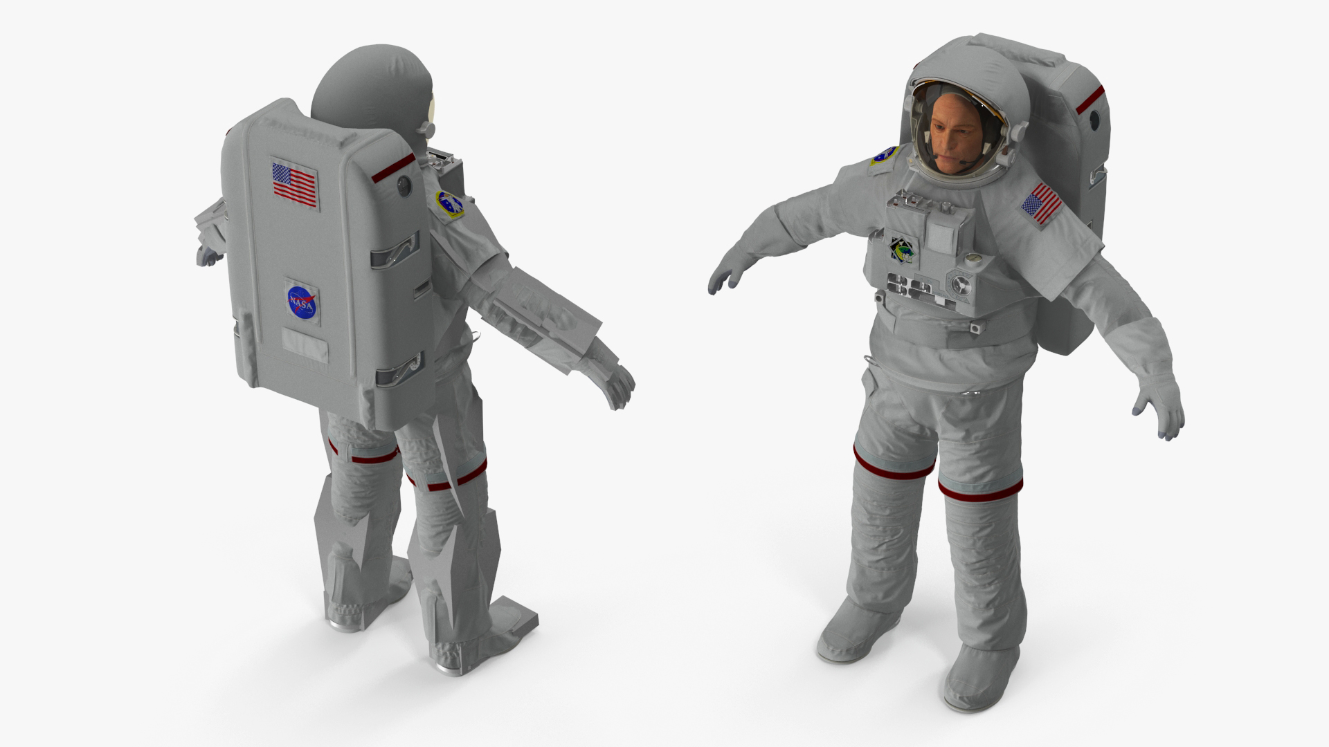 Astronaut Spacesuit with Portable Life Support System Rigged for Maya 3D model