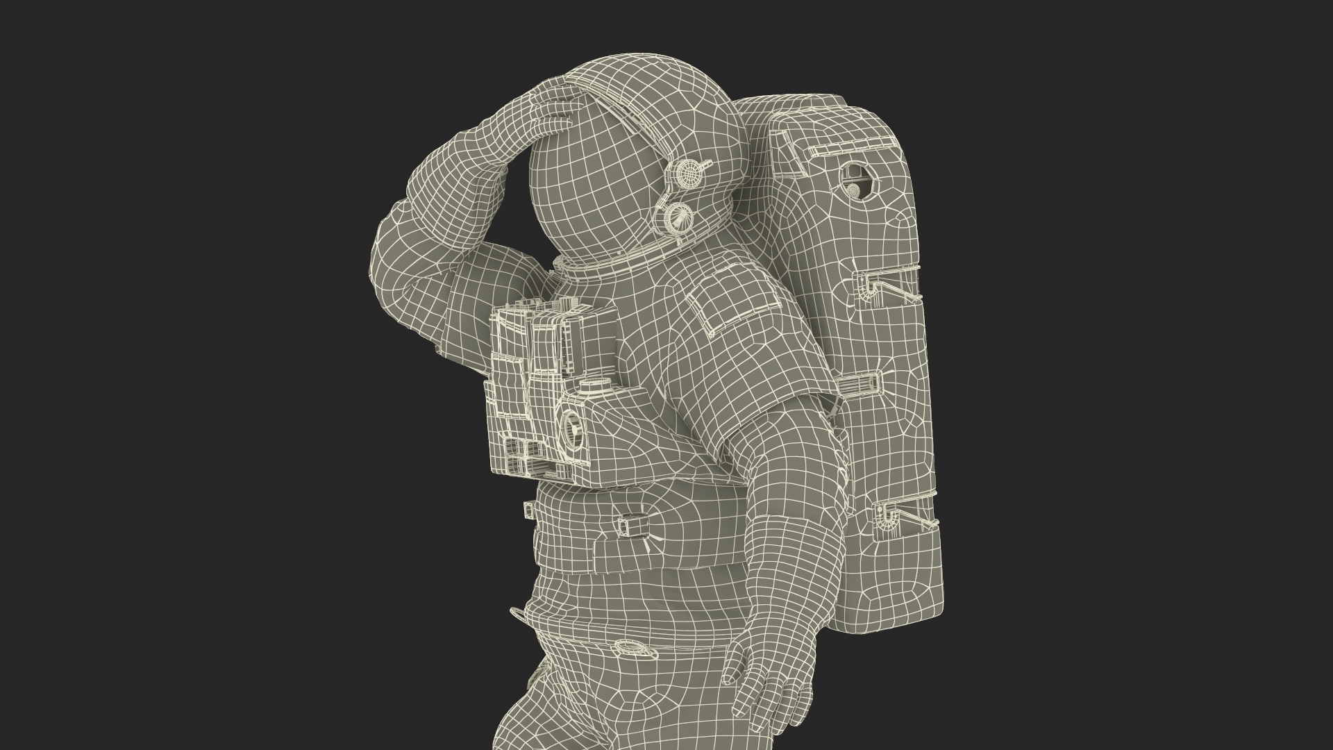 Astronaut Spacesuit with Portable Life Support System Rigged for Maya 3D model