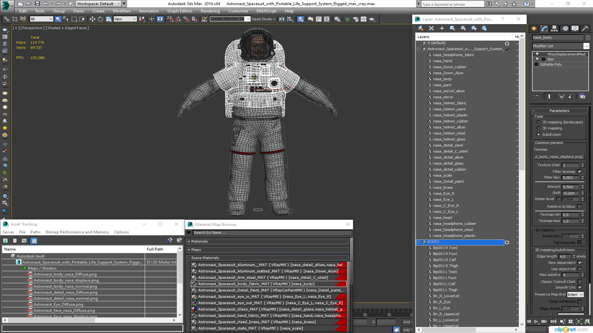 Astronaut Spacesuit with Portable Life Support System Rigged for Maya 3D model