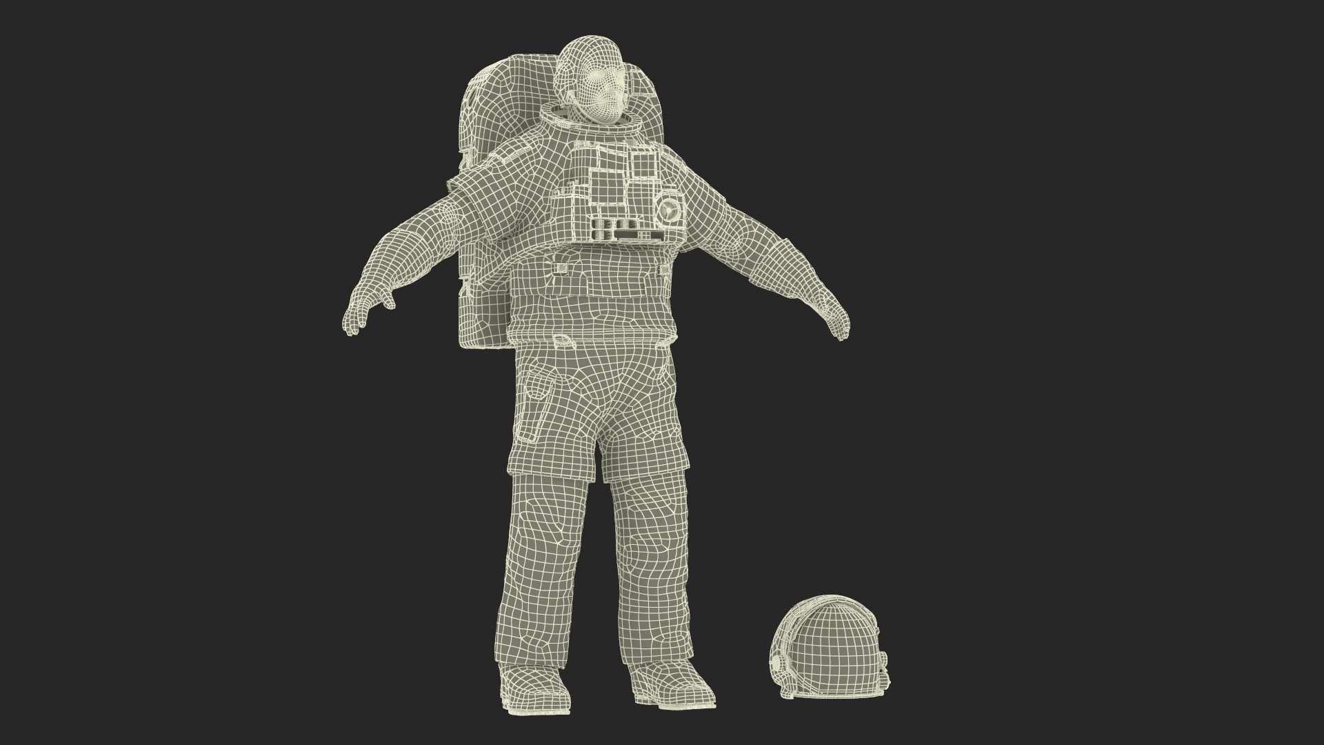 Astronaut Spacesuit with Portable Life Support System Rigged for Maya 3D model