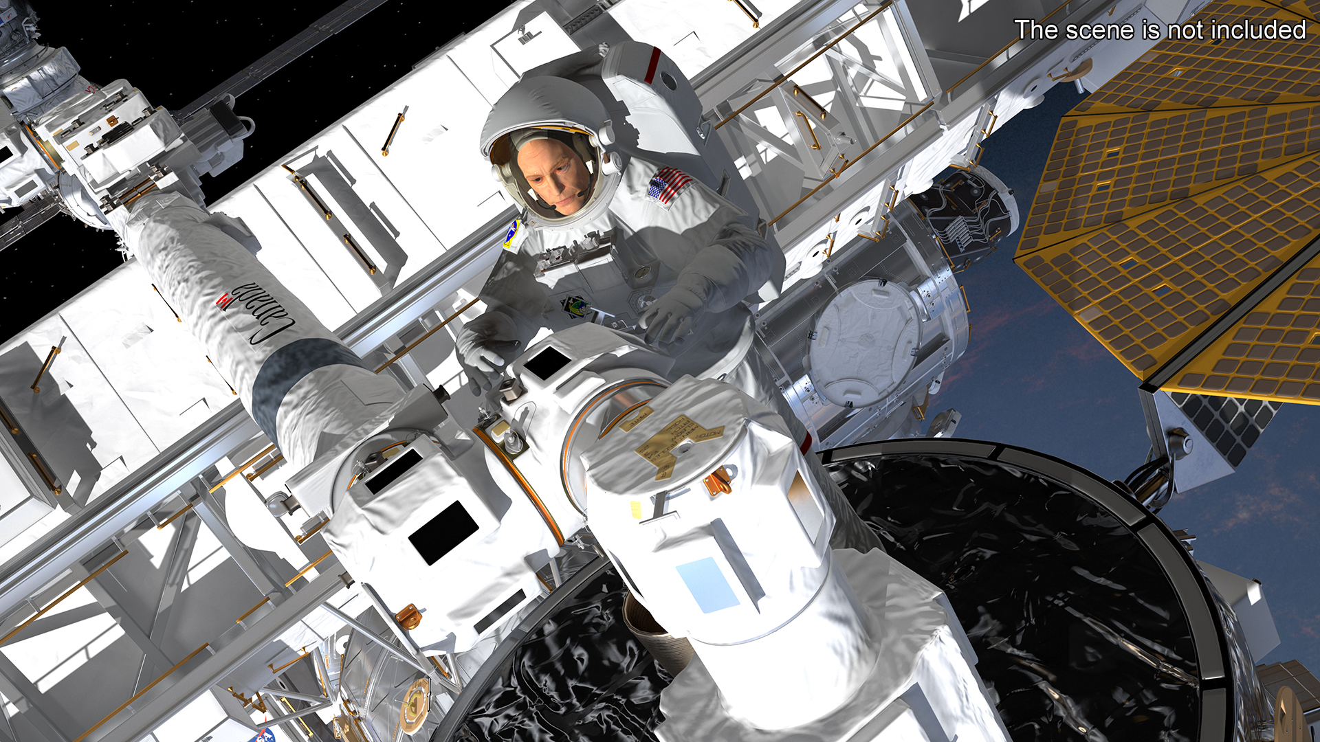 Astronaut Spacesuit with Portable Life Support System Rigged for Maya 3D model