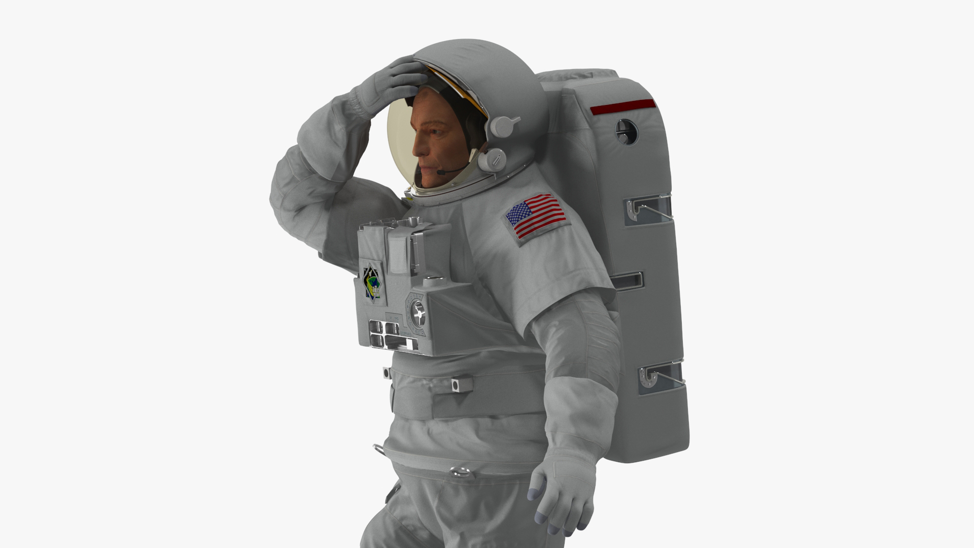 Astronaut Spacesuit with Portable Life Support System Rigged for Maya 3D model