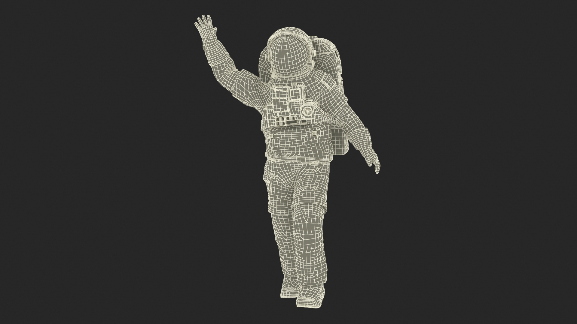 Astronaut Spacesuit with Portable Life Support System Rigged for Maya 3D model