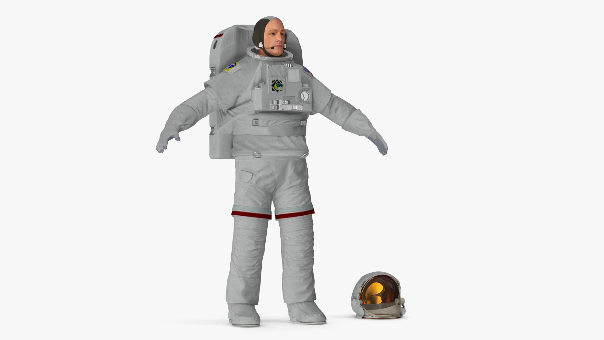 Astronaut Spacesuit with Portable Life Support System Rigged for Maya 3D model