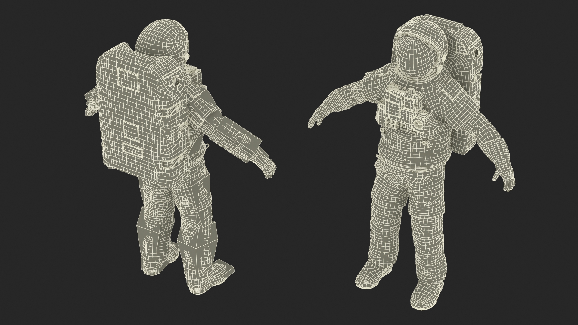 Astronaut Spacesuit with Portable Life Support System Rigged for Maya 3D model