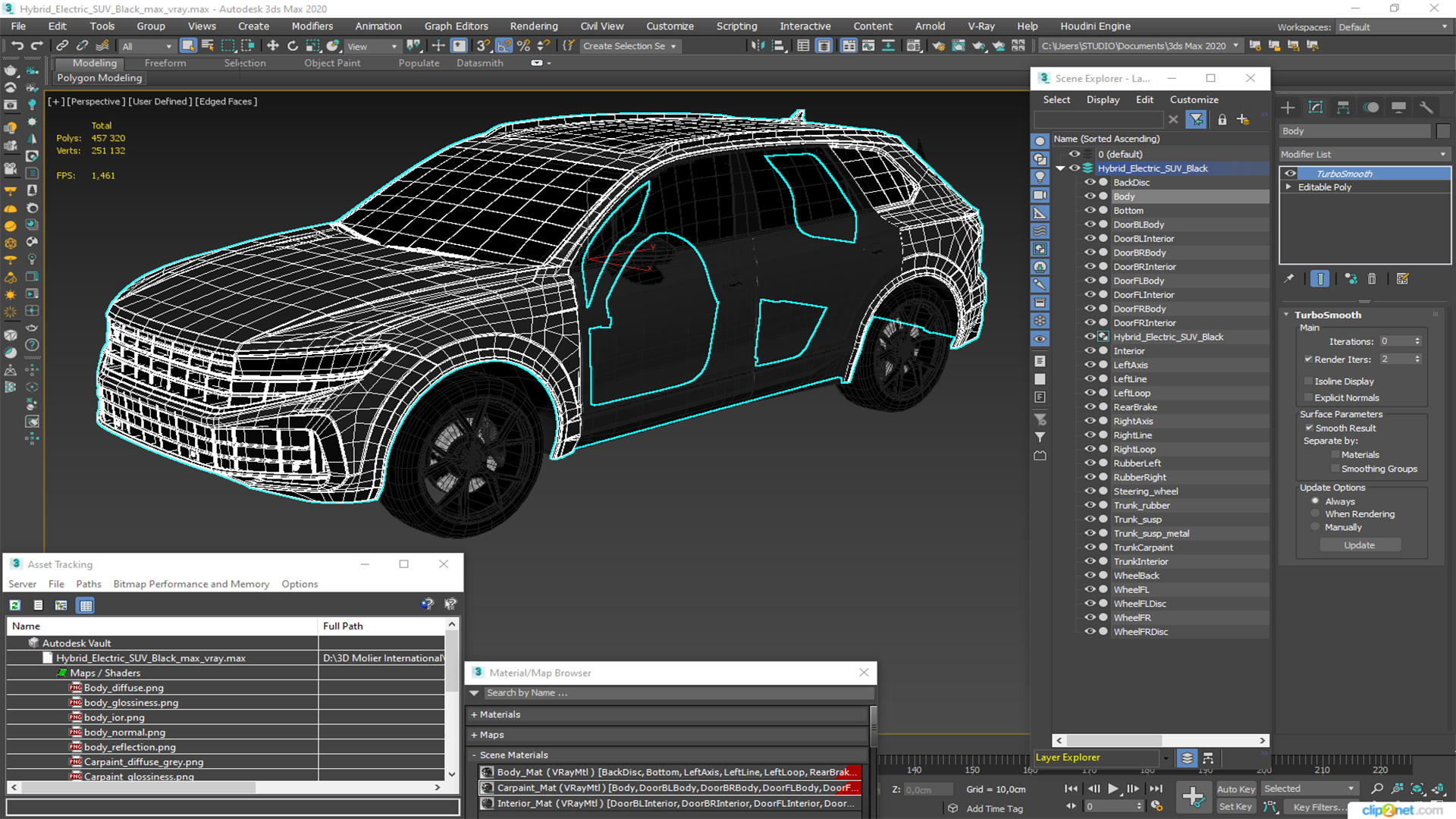 3D model Hybrid Electric SUV Black