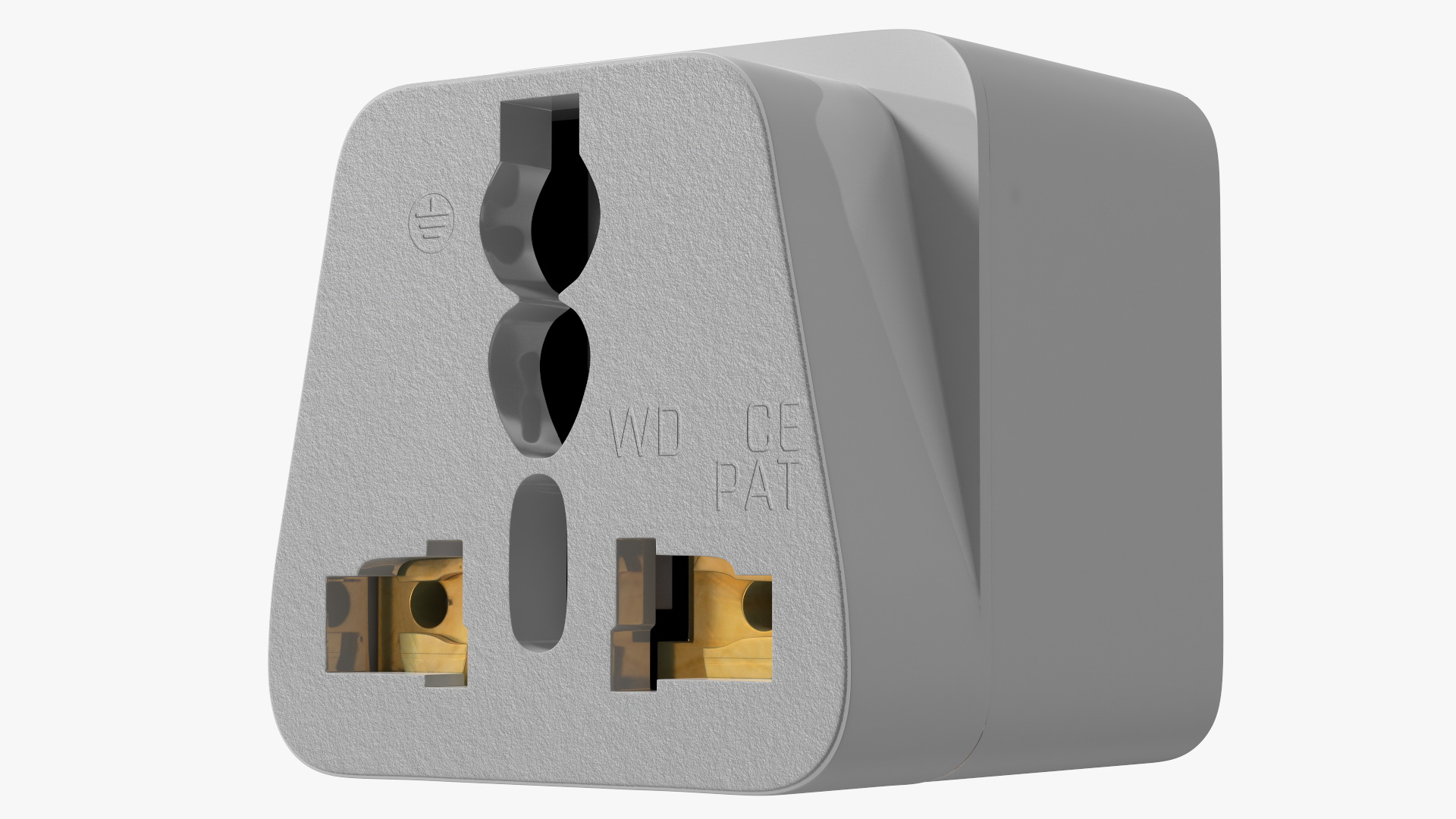 3D Type D Electrical Plug Adapter White