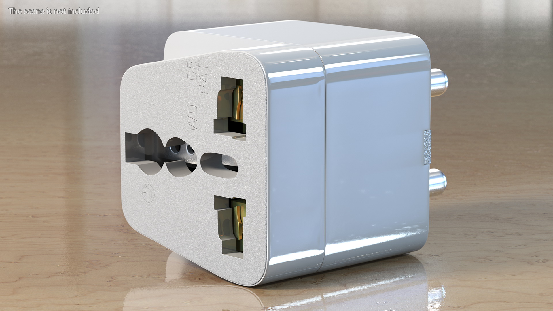3D Type D Electrical Plug Adapter White