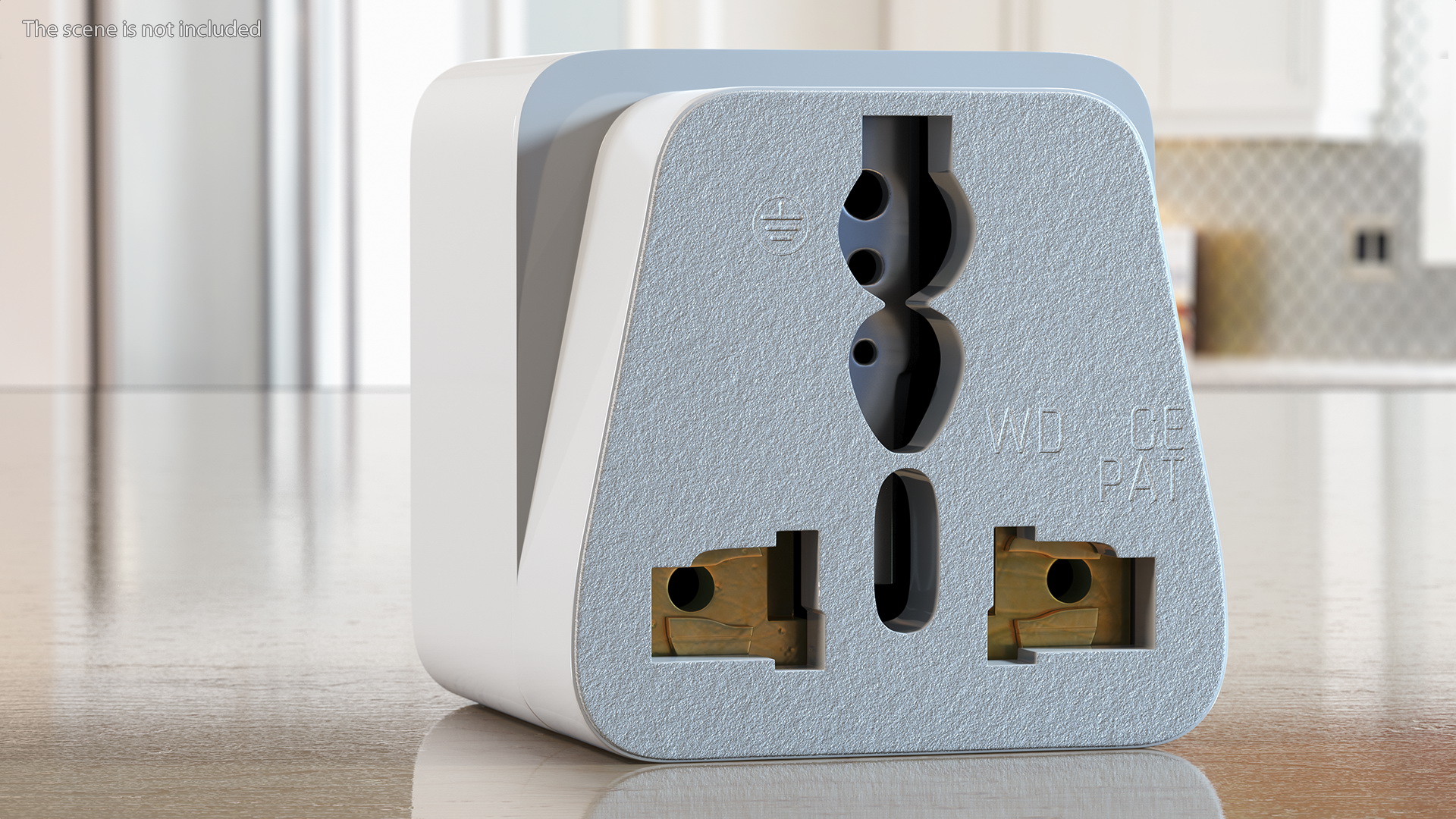 3D Type D Electrical Plug Adapter White