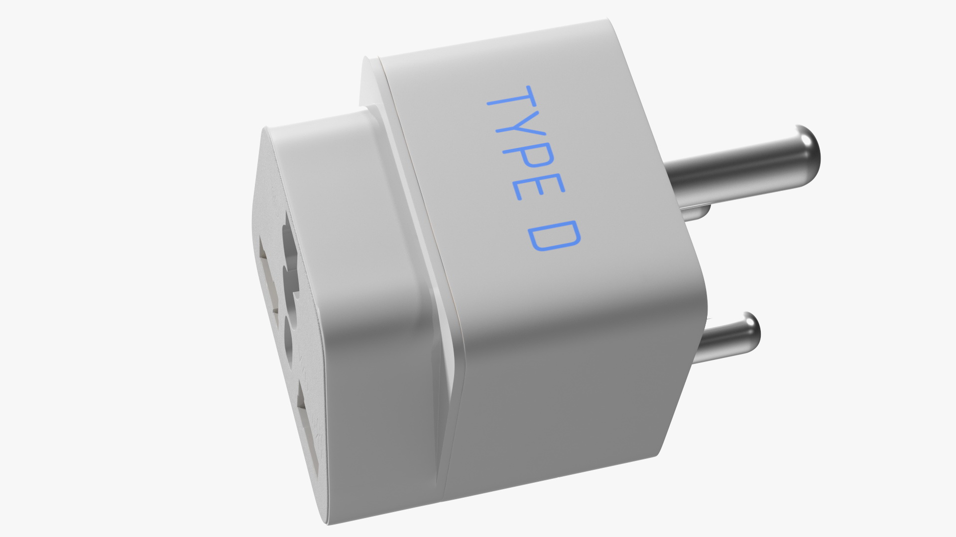 3D Type D Electrical Plug Adapter White