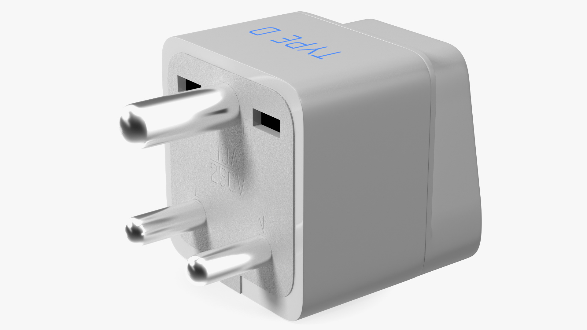 3D Type D Electrical Plug Adapter White