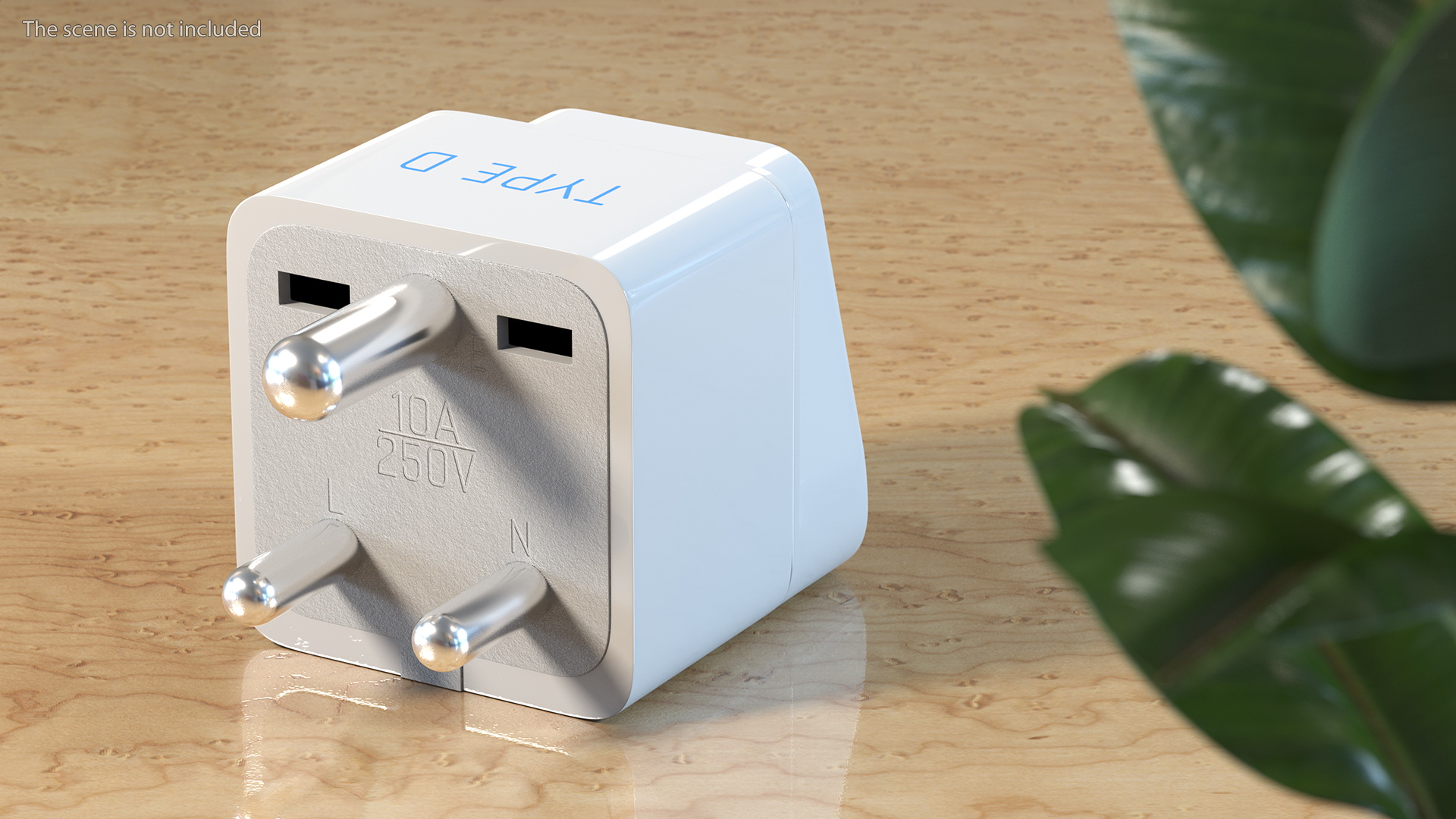 3D Type D Electrical Plug Adapter White