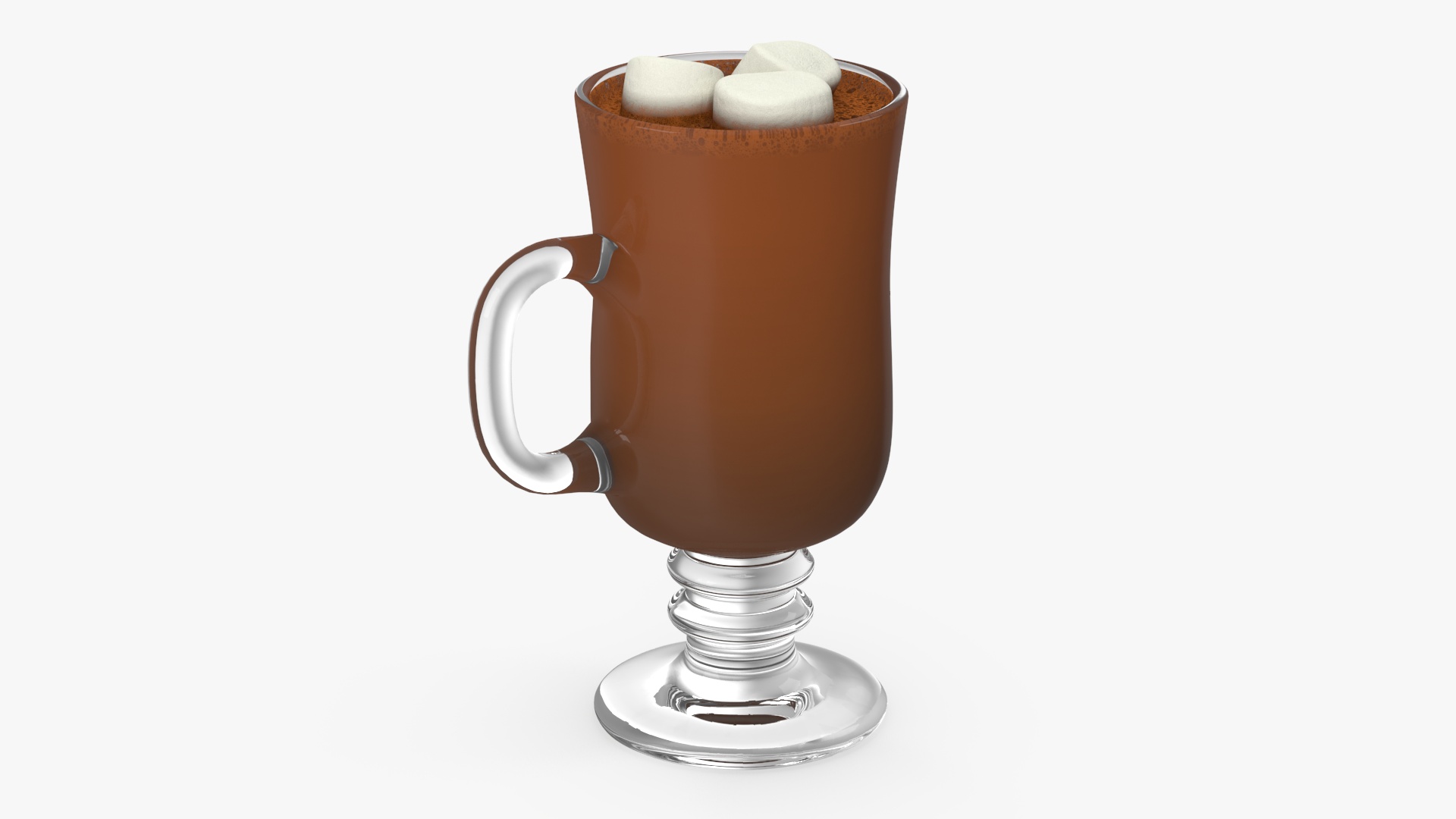 3D Irish Glass Hot Chocolate with Marshmallows model