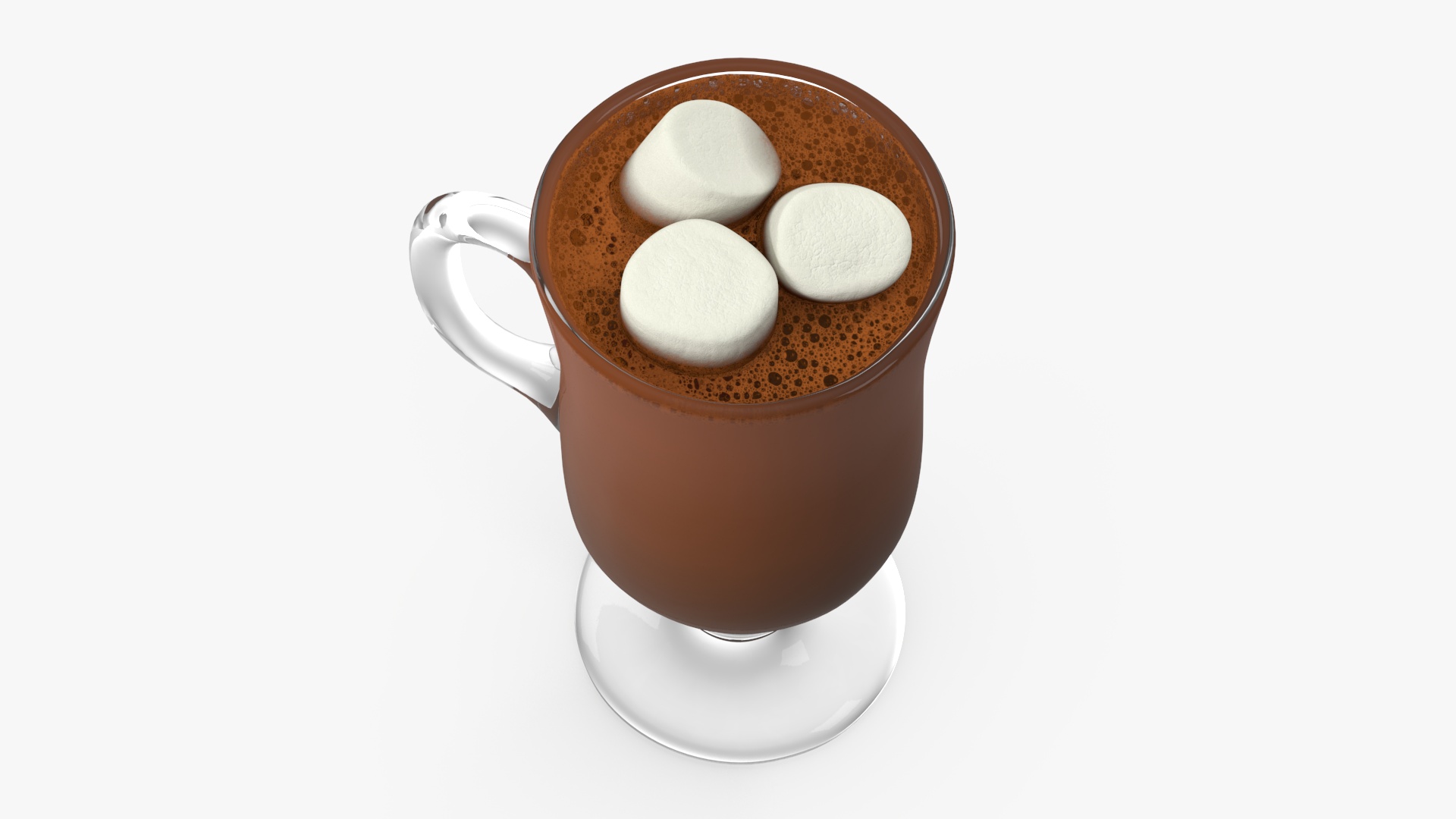 3D Irish Glass Hot Chocolate with Marshmallows model