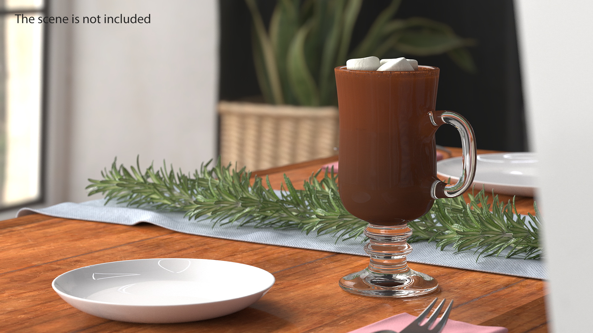3D Irish Glass Hot Chocolate with Marshmallows model