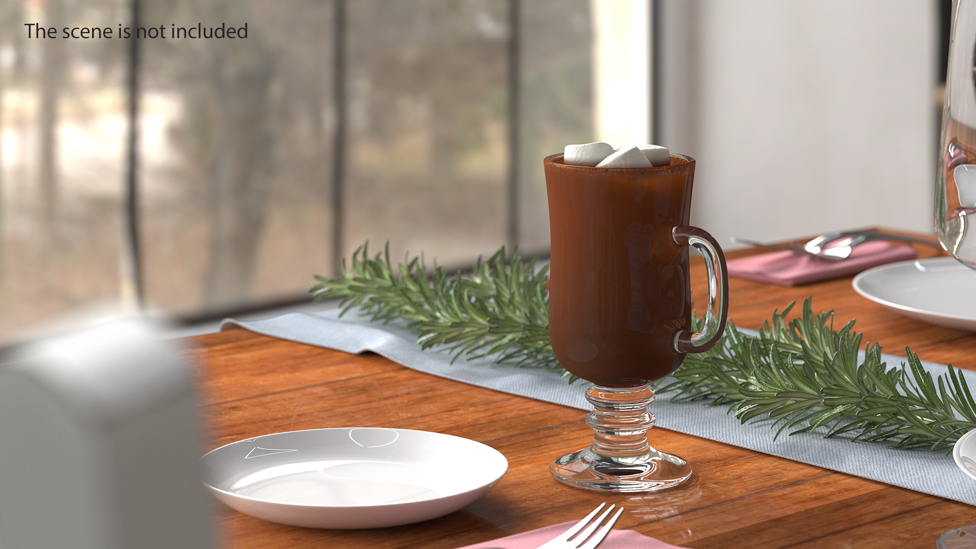 3D Irish Glass Hot Chocolate with Marshmallows model