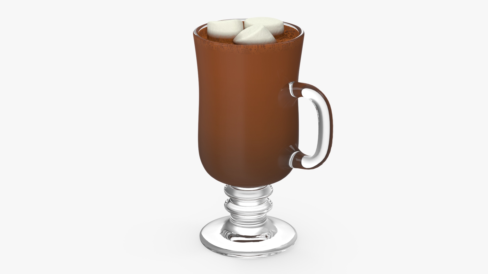 3D Irish Glass Hot Chocolate with Marshmallows model