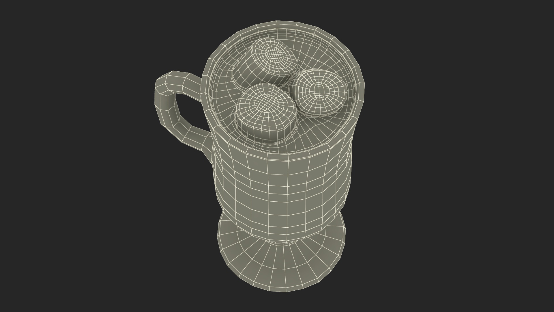 3D Irish Glass Hot Chocolate with Marshmallows model