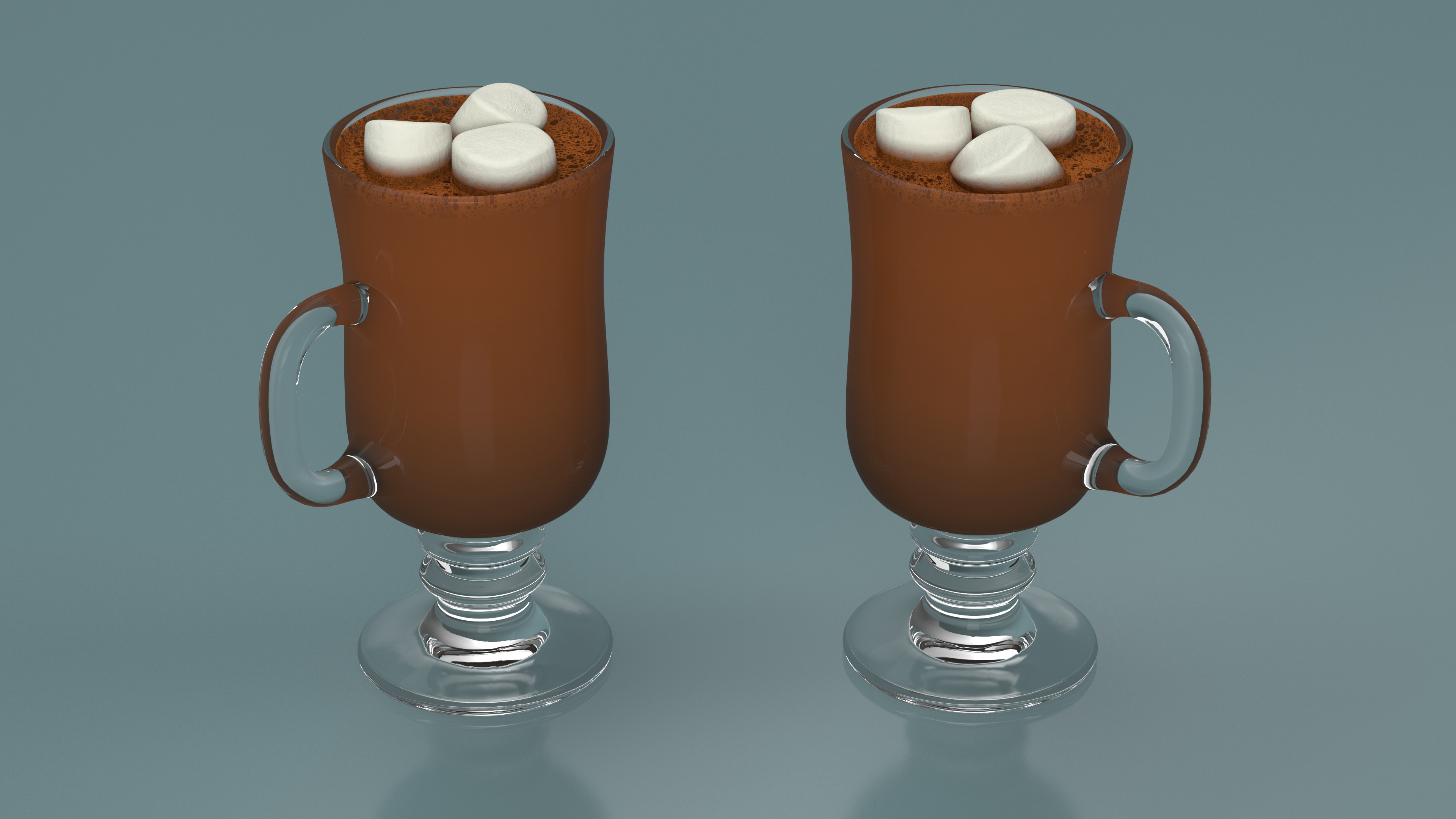 3D Irish Glass Hot Chocolate with Marshmallows model