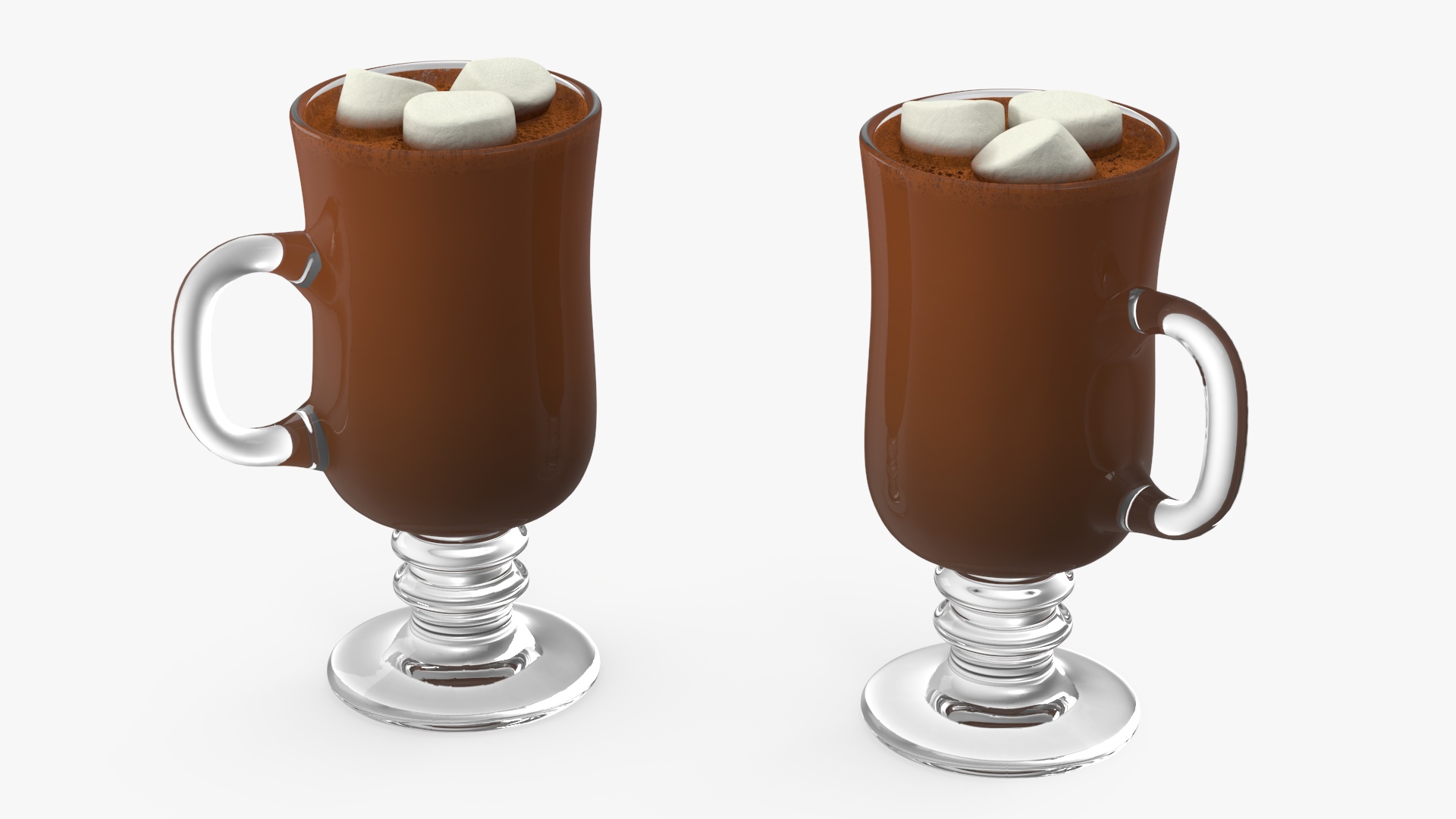 3D Irish Glass Hot Chocolate with Marshmallows model