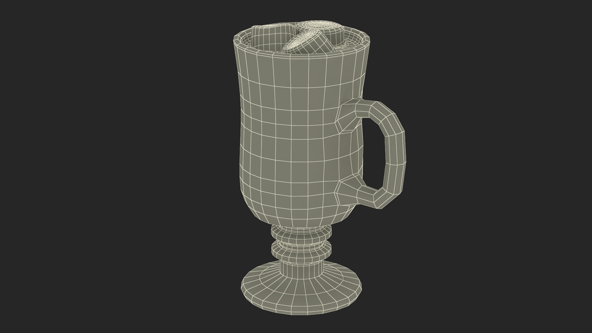 3D Irish Glass Hot Chocolate with Marshmallows model