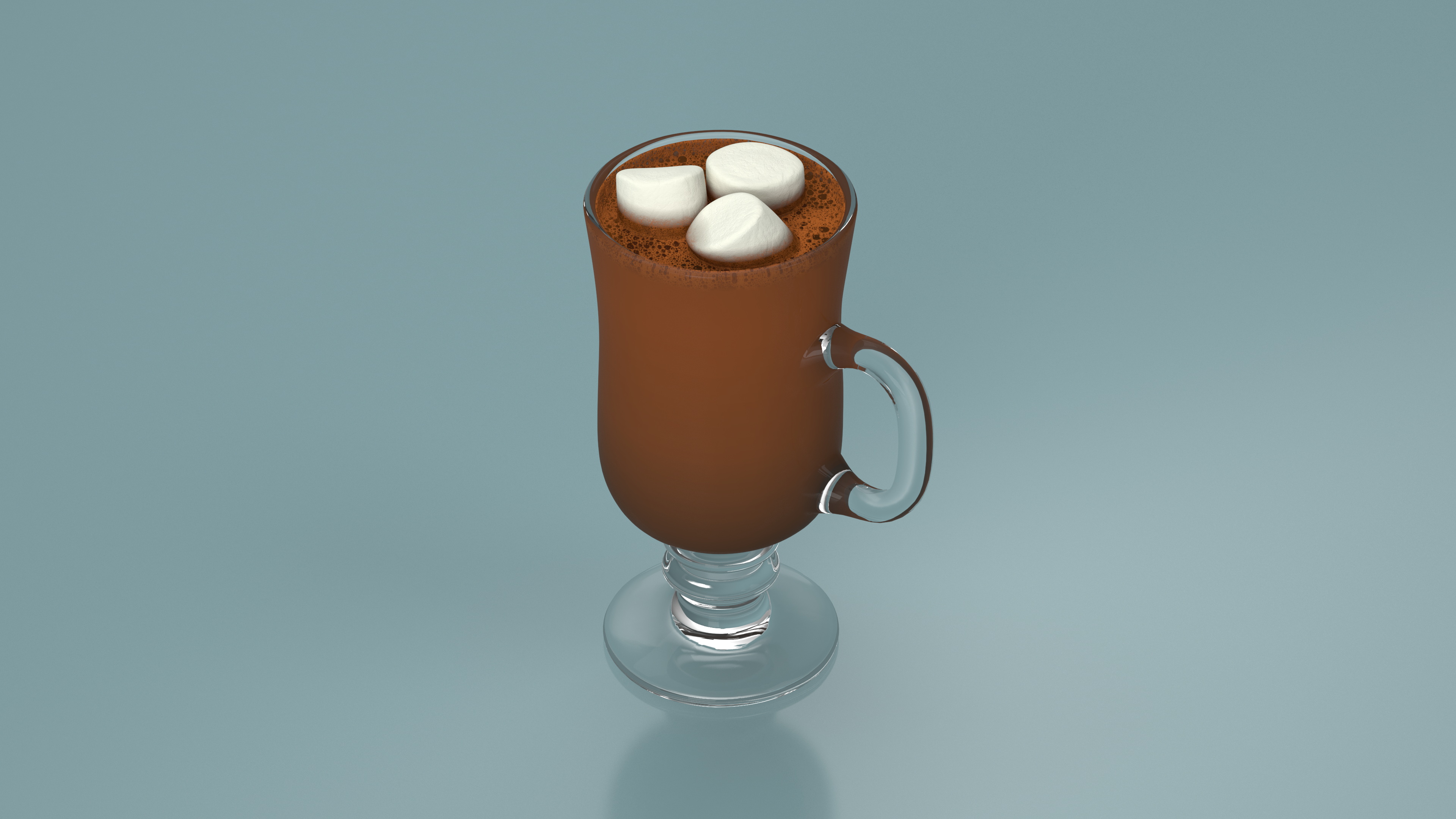 3D Irish Glass Hot Chocolate with Marshmallows model