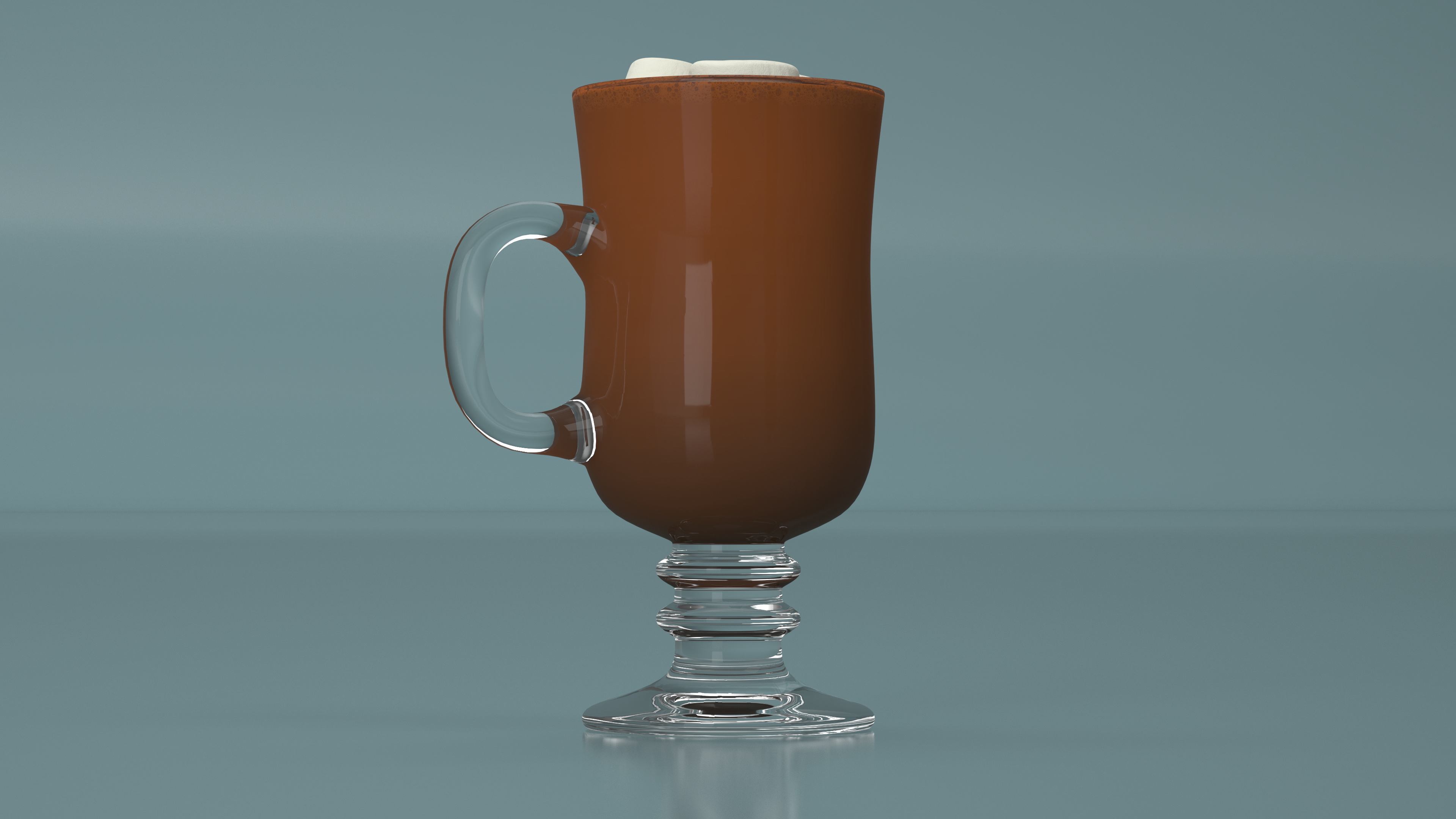 3D Irish Glass Hot Chocolate with Marshmallows model
