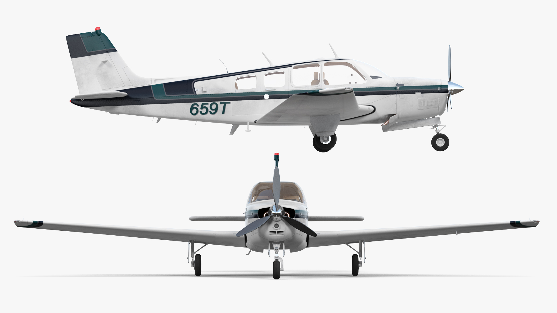 3D model Light Civil Airplane Generic Rigged