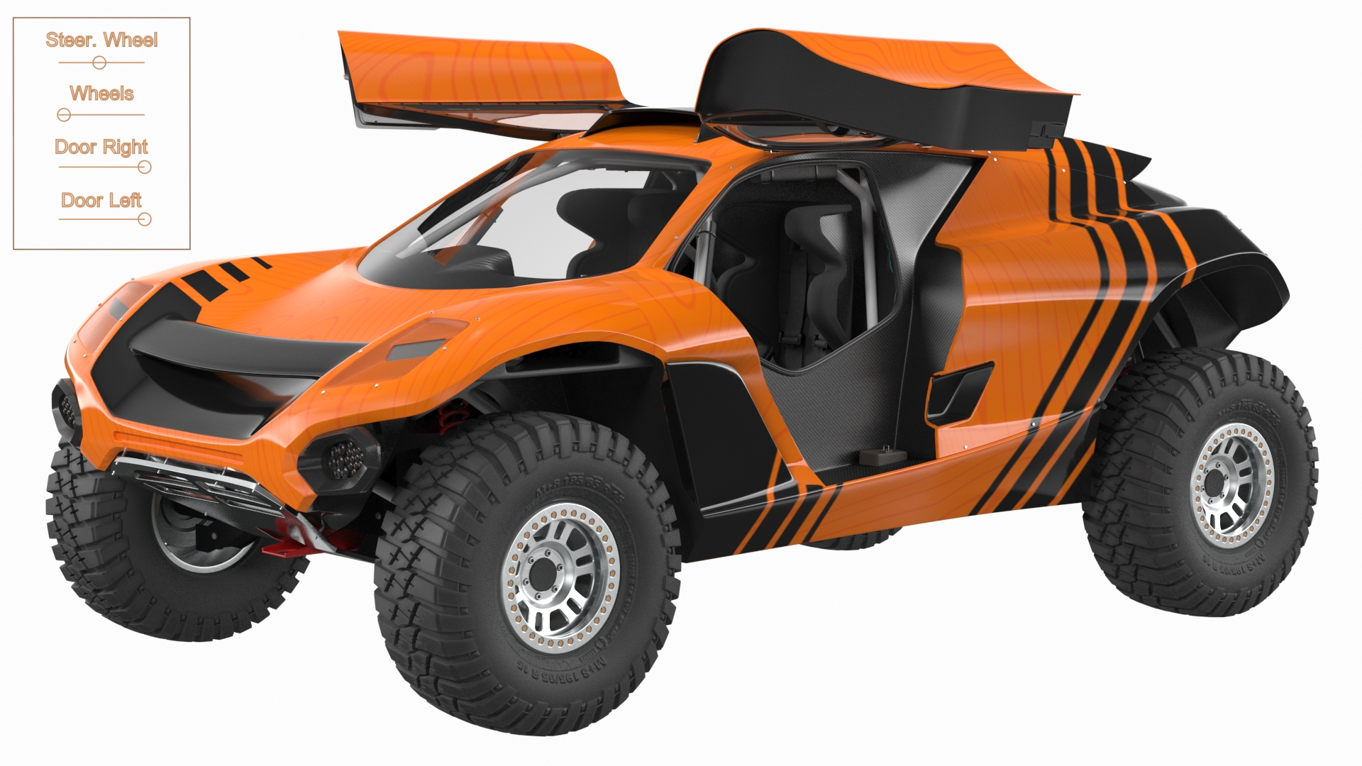 3D Off Road Racing Electric SUV Clean Rigged