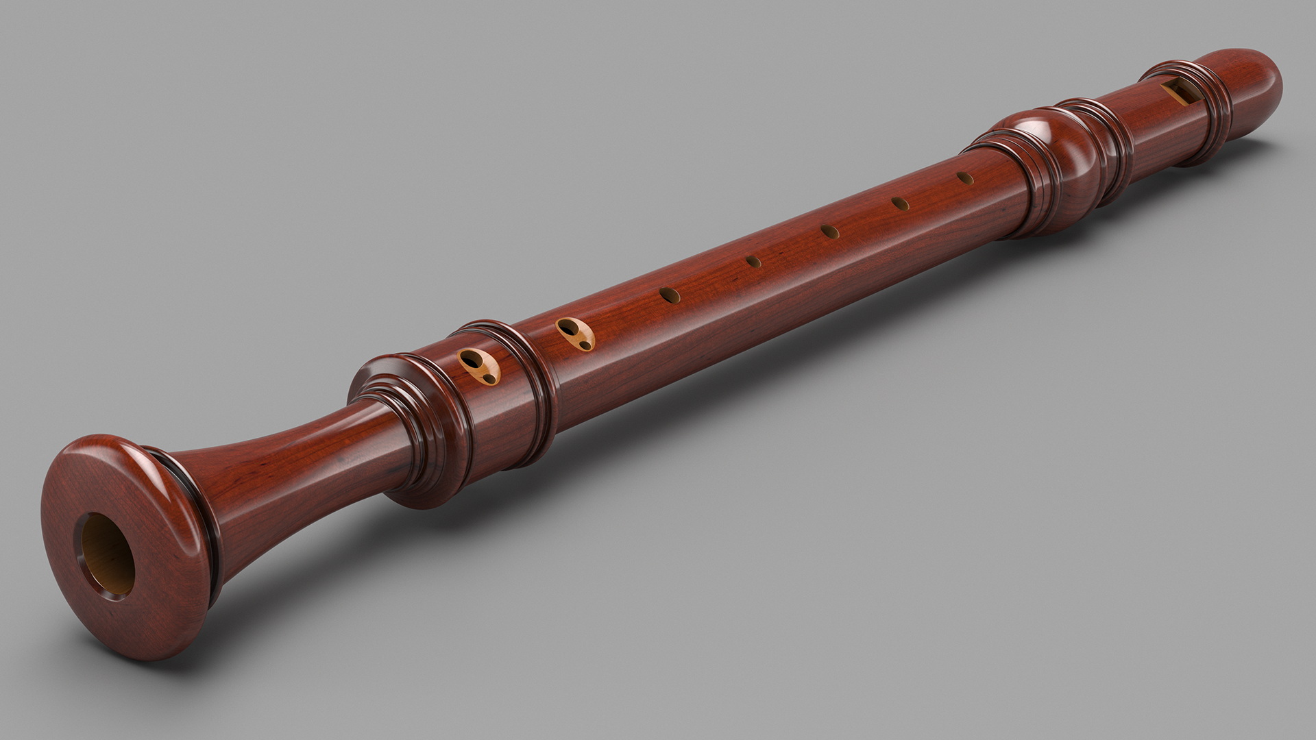 3D Wooden Recorder Flute