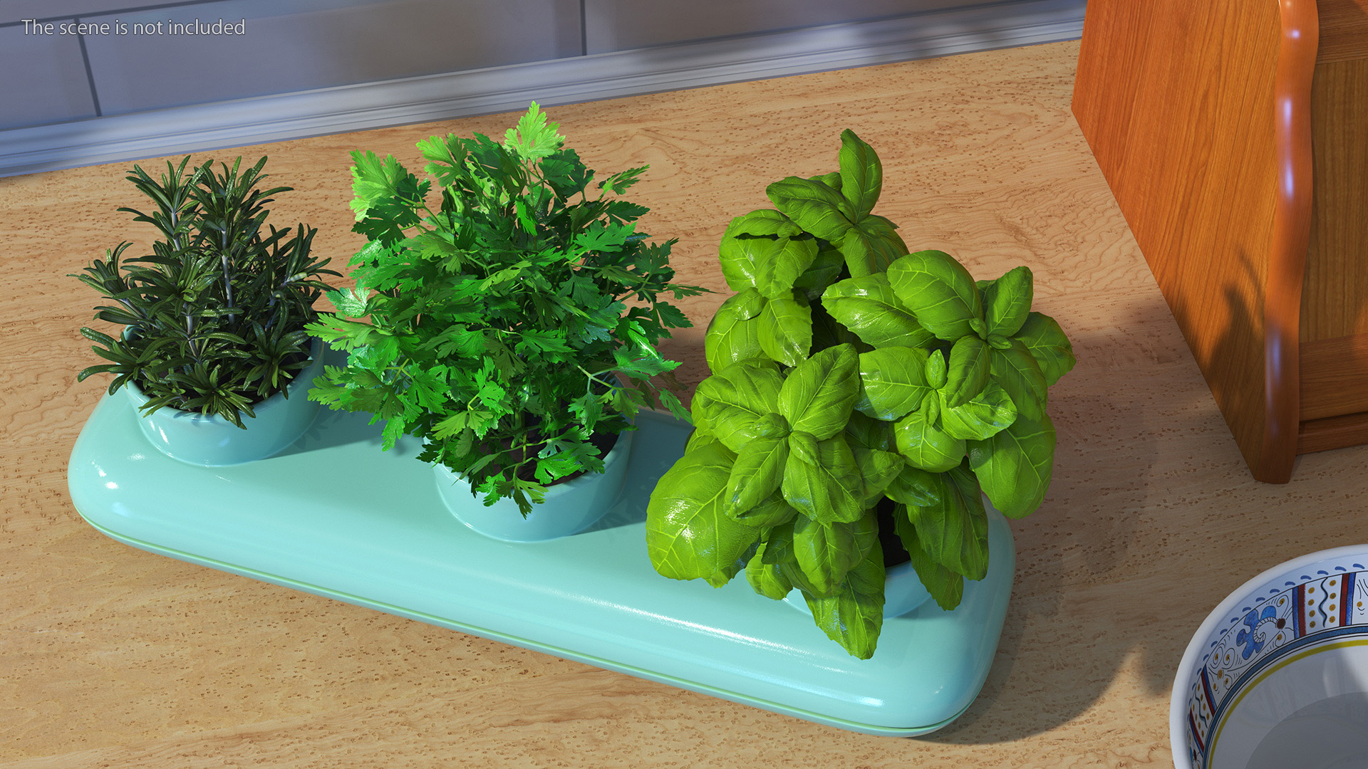 Herbs in Trio Stoneware Pot Sagaform Green 3D