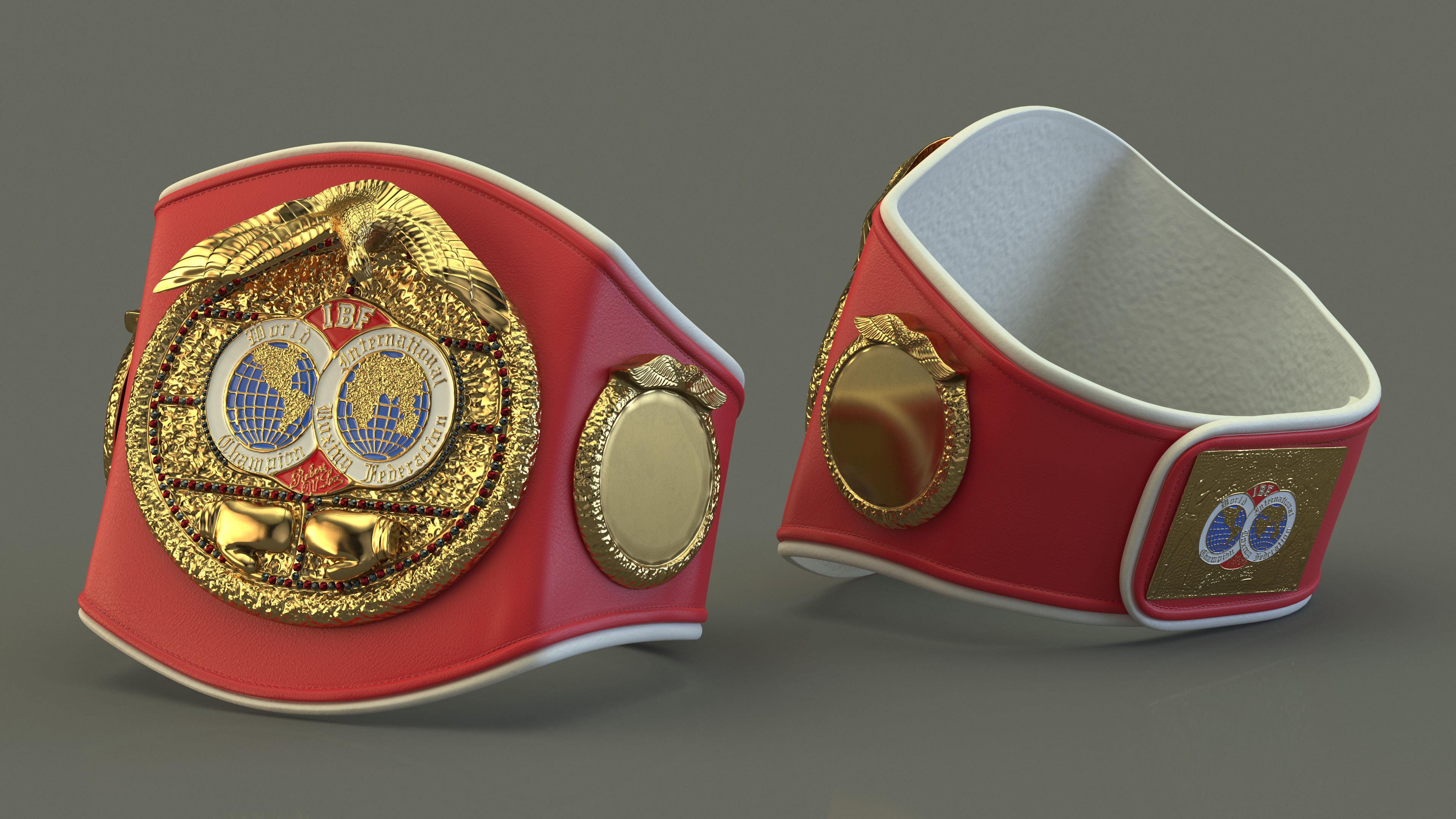 3D IBF Championship Belt Folded whithout Fur