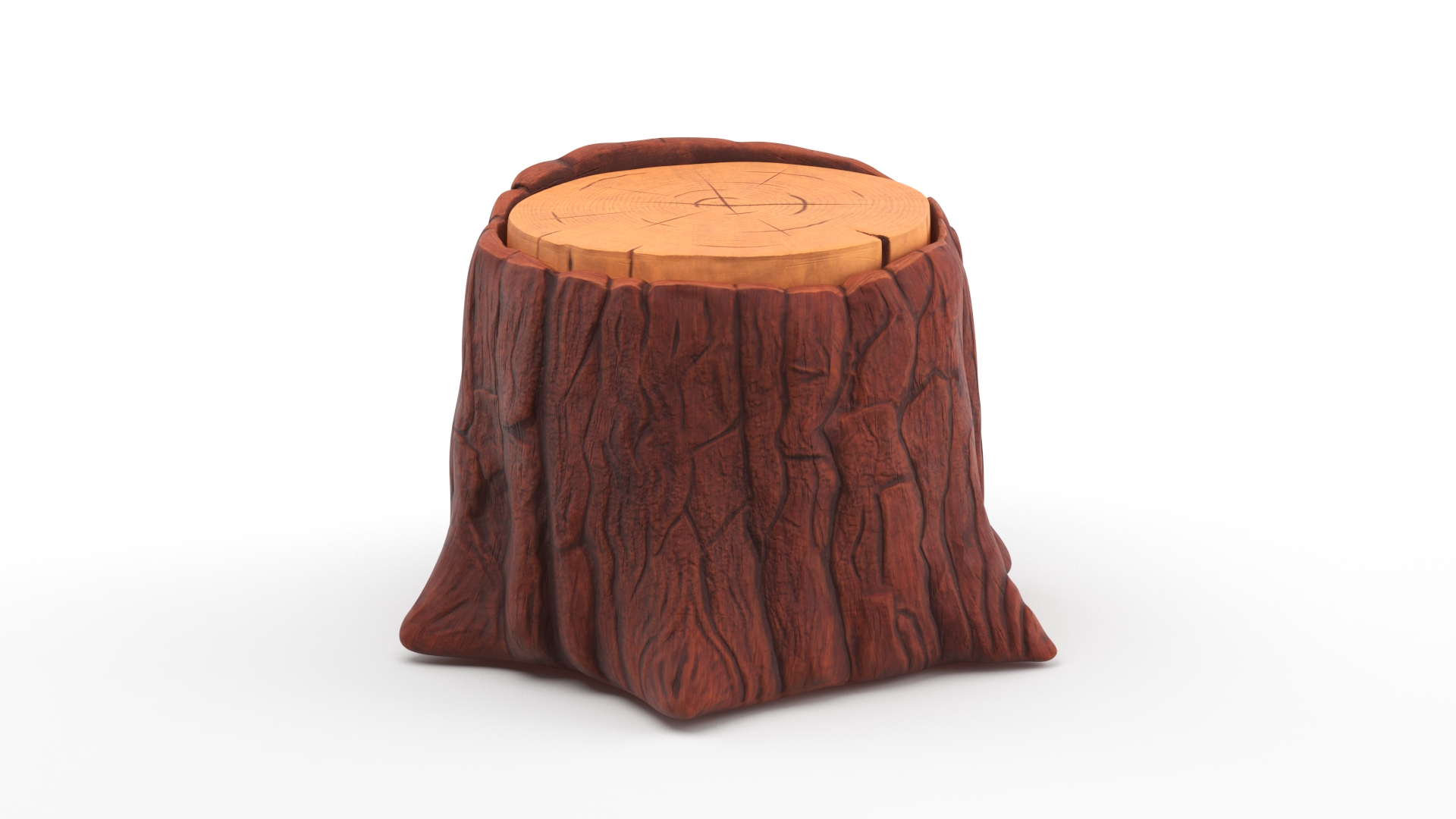 3D Cartoon Tree Stump model