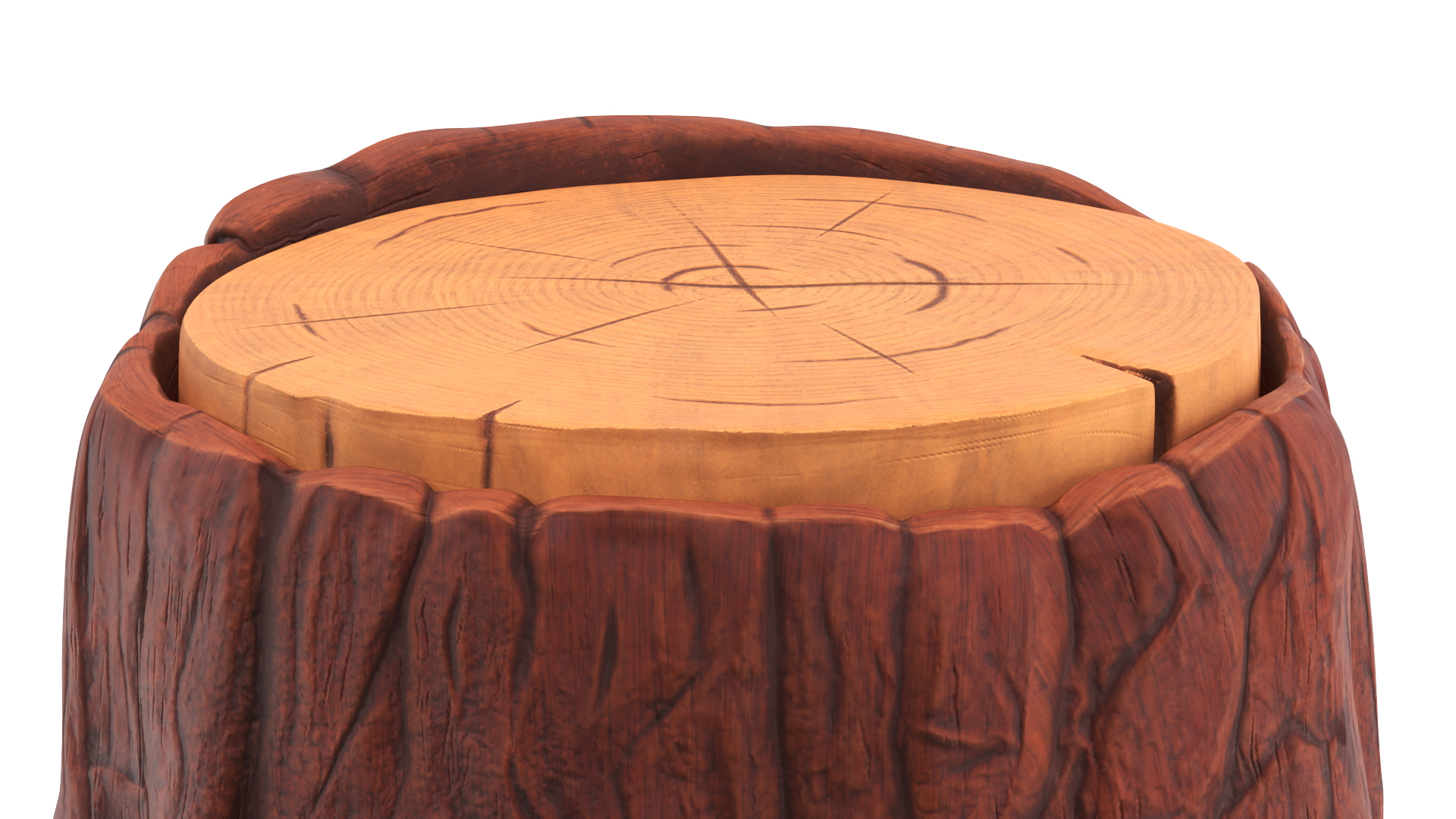 3D Cartoon Tree Stump model