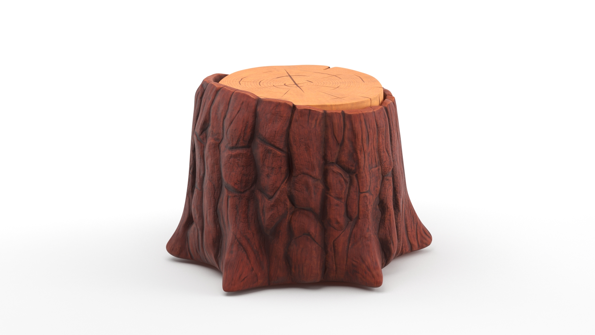 3D Cartoon Tree Stump model