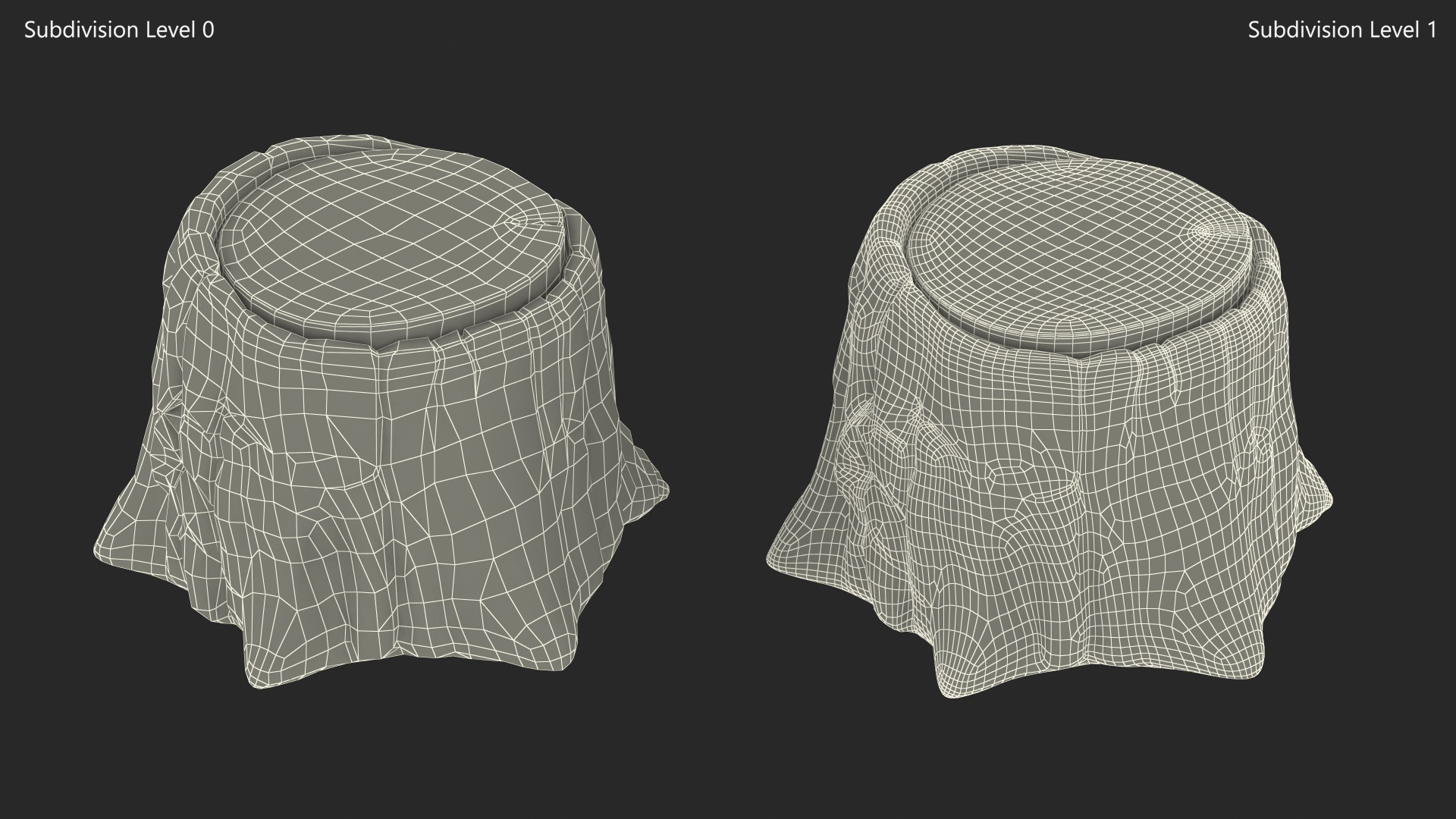 3D Cartoon Tree Stump model