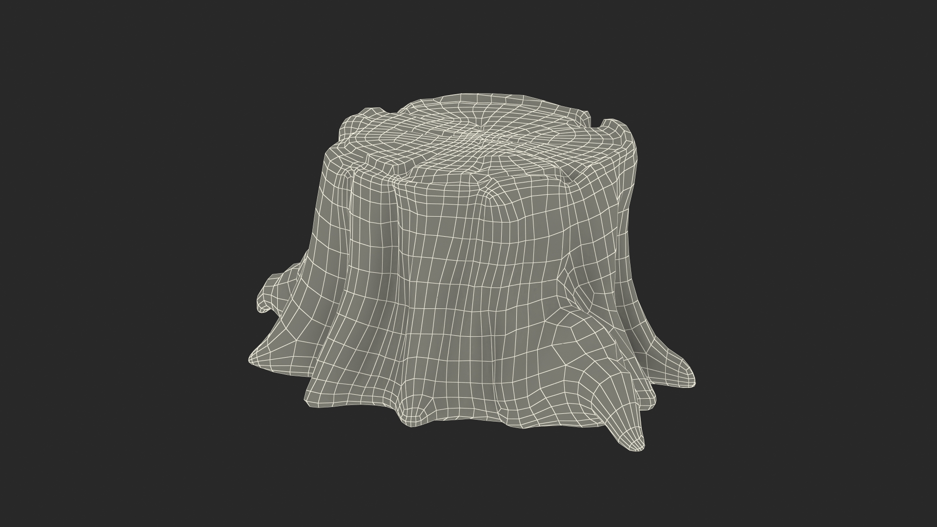 3D Cartoon Tree Stump model