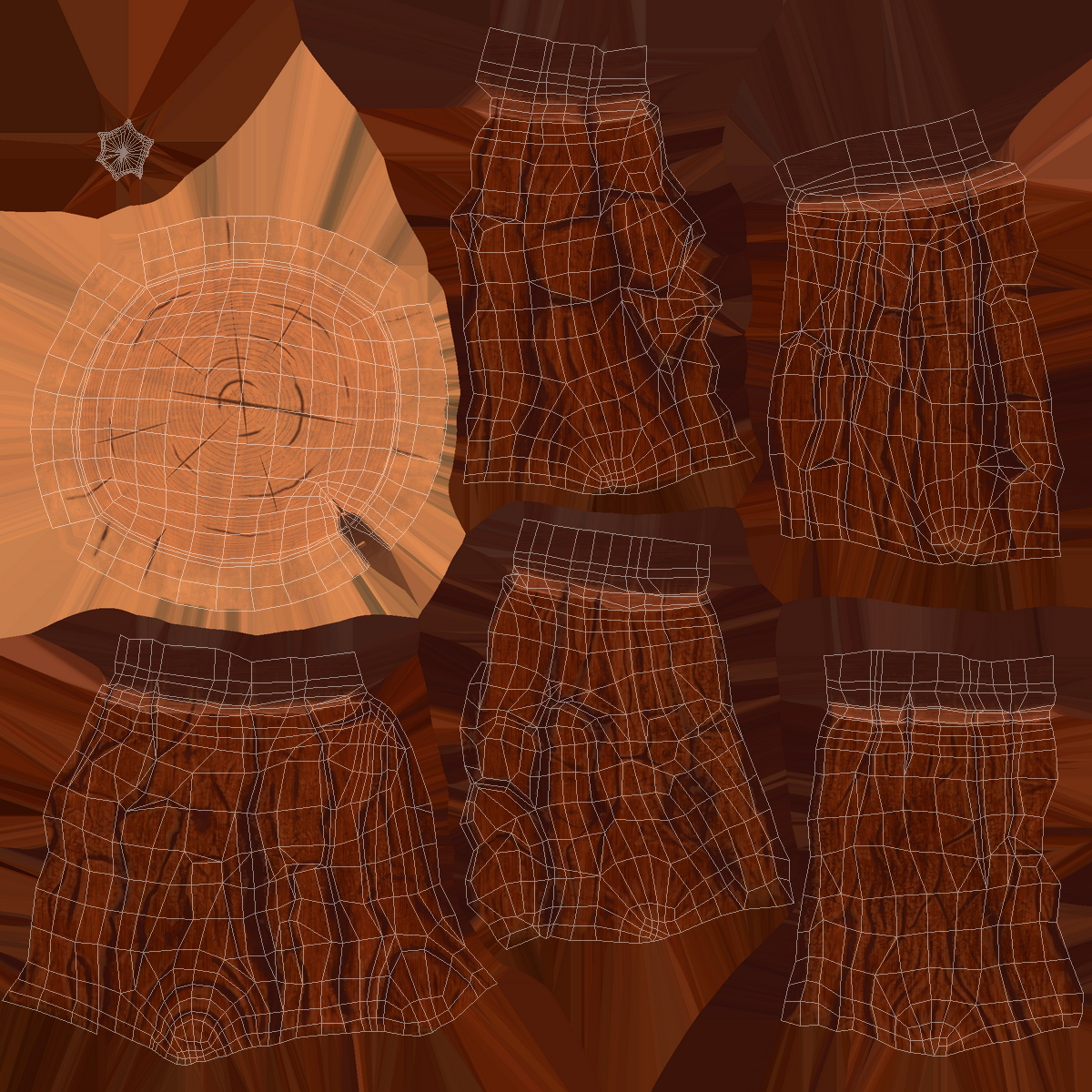 3D Cartoon Tree Stump model