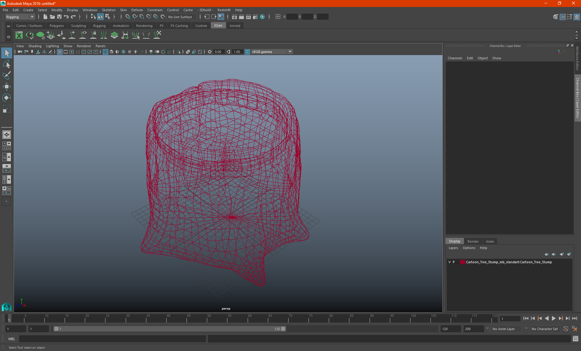 3D Cartoon Tree Stump model