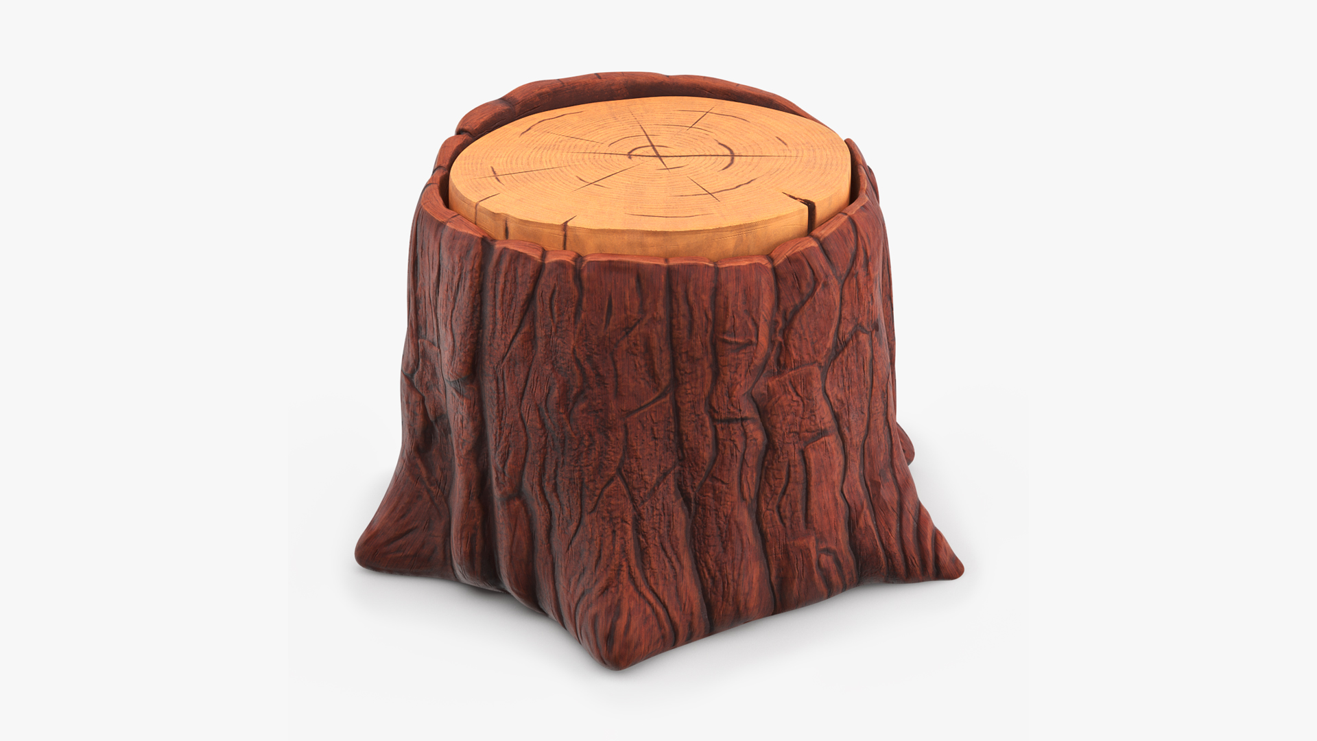 3D Cartoon Tree Stump model