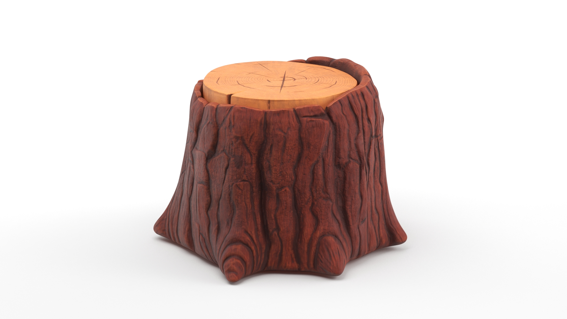 3D Cartoon Tree Stump model