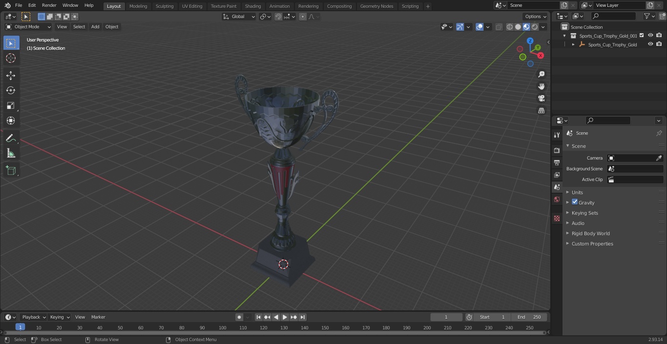 3D Metal Sports Cup