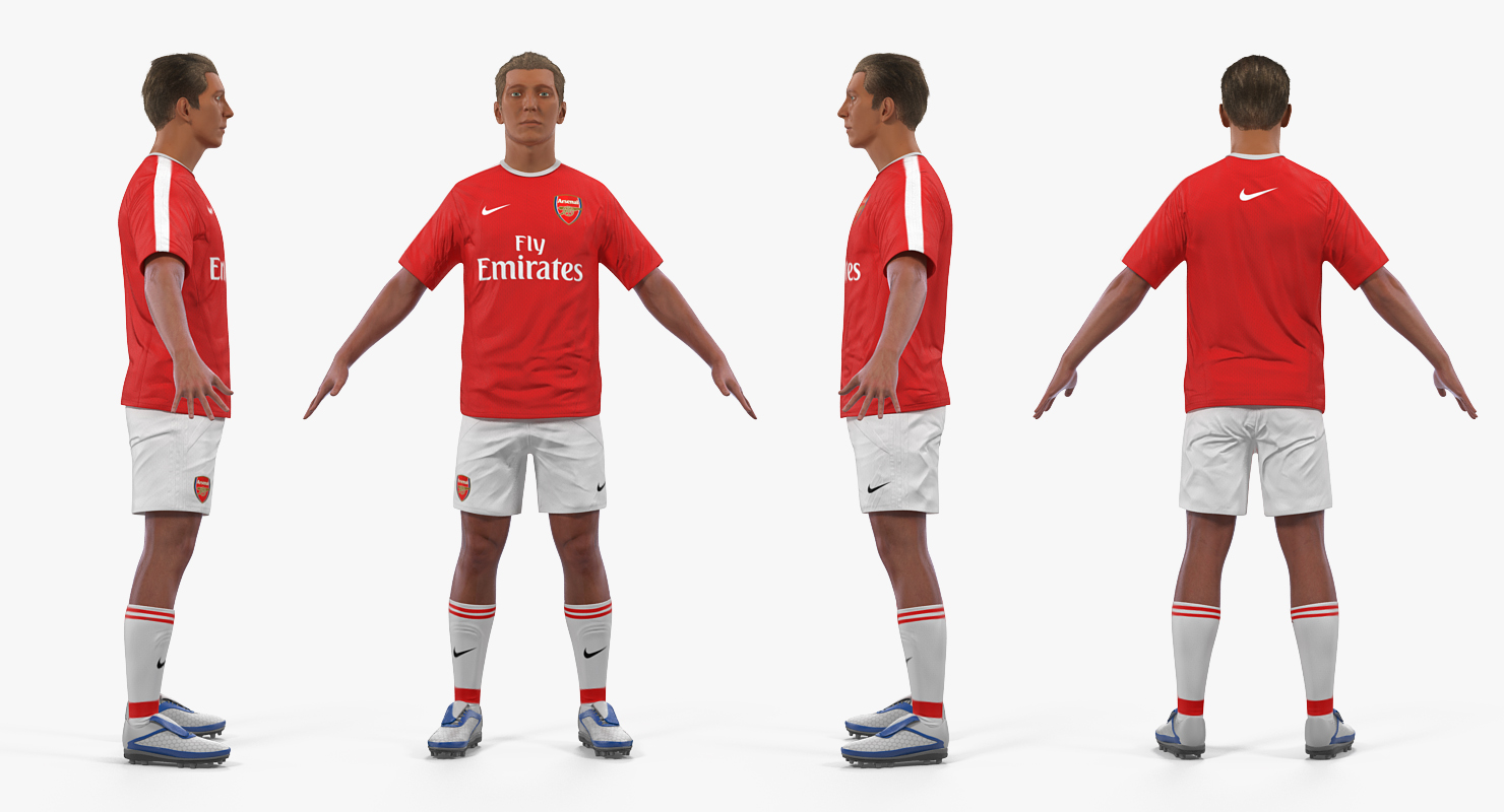 Soccer or Football Player Arsenal Rigged 2 3D