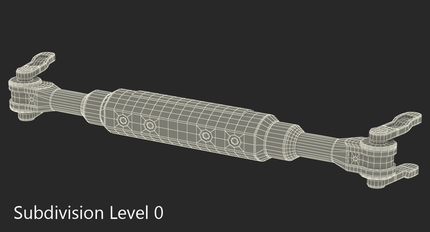3D model Anodized Ram Hydraulic Cylinder 3 Sci Fi